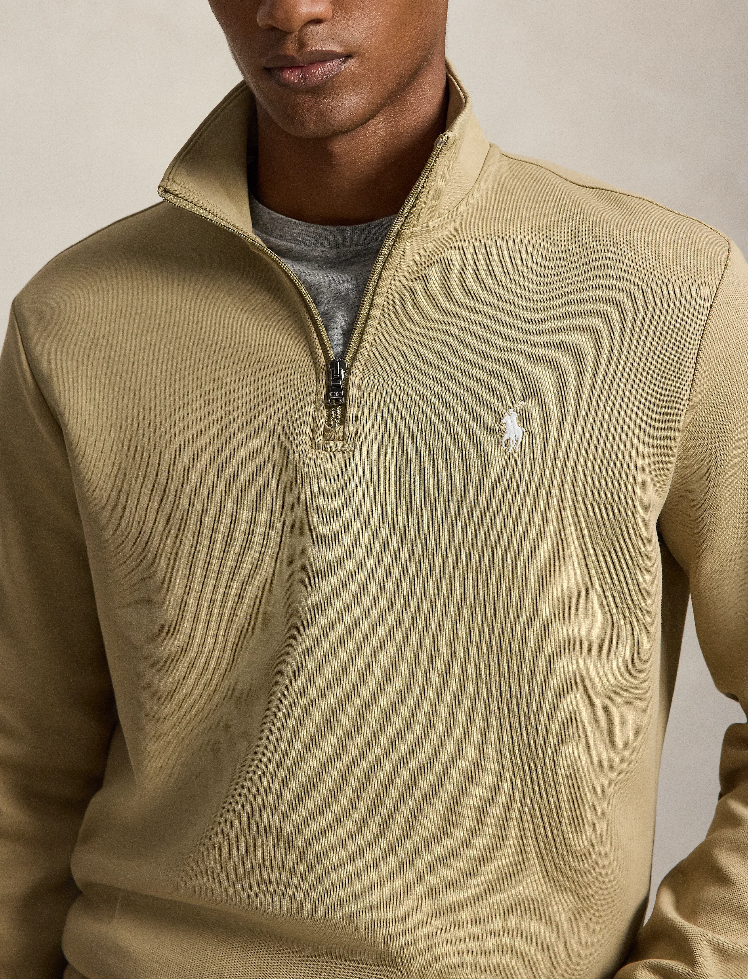 Polo Ralph Lauren - Double-Knit Quarter-Zip Pullover - pullover mit halbem reißverschluss - surrey tan/c1730 - 5