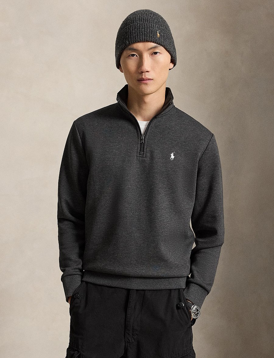 Polo Ralph Lauren - Double-Knit Quarter-Zip Pullover - poolpika lukuga džemprid - windsor heather/c - 0