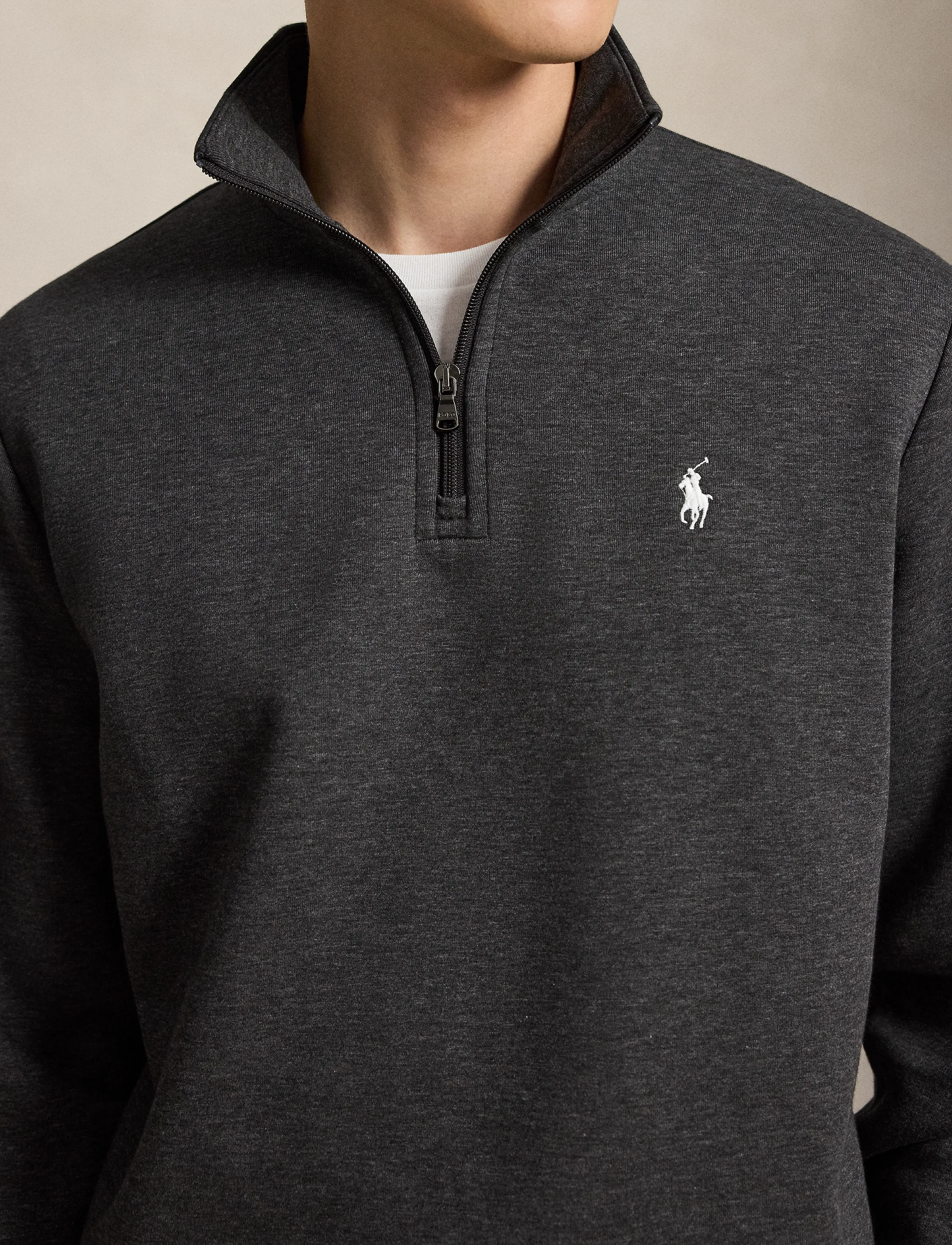 Polo Ralph Lauren - Double-Knit Quarter-Zip Pullover - poolpika lukuga džemprid - windsor heather/c - 5