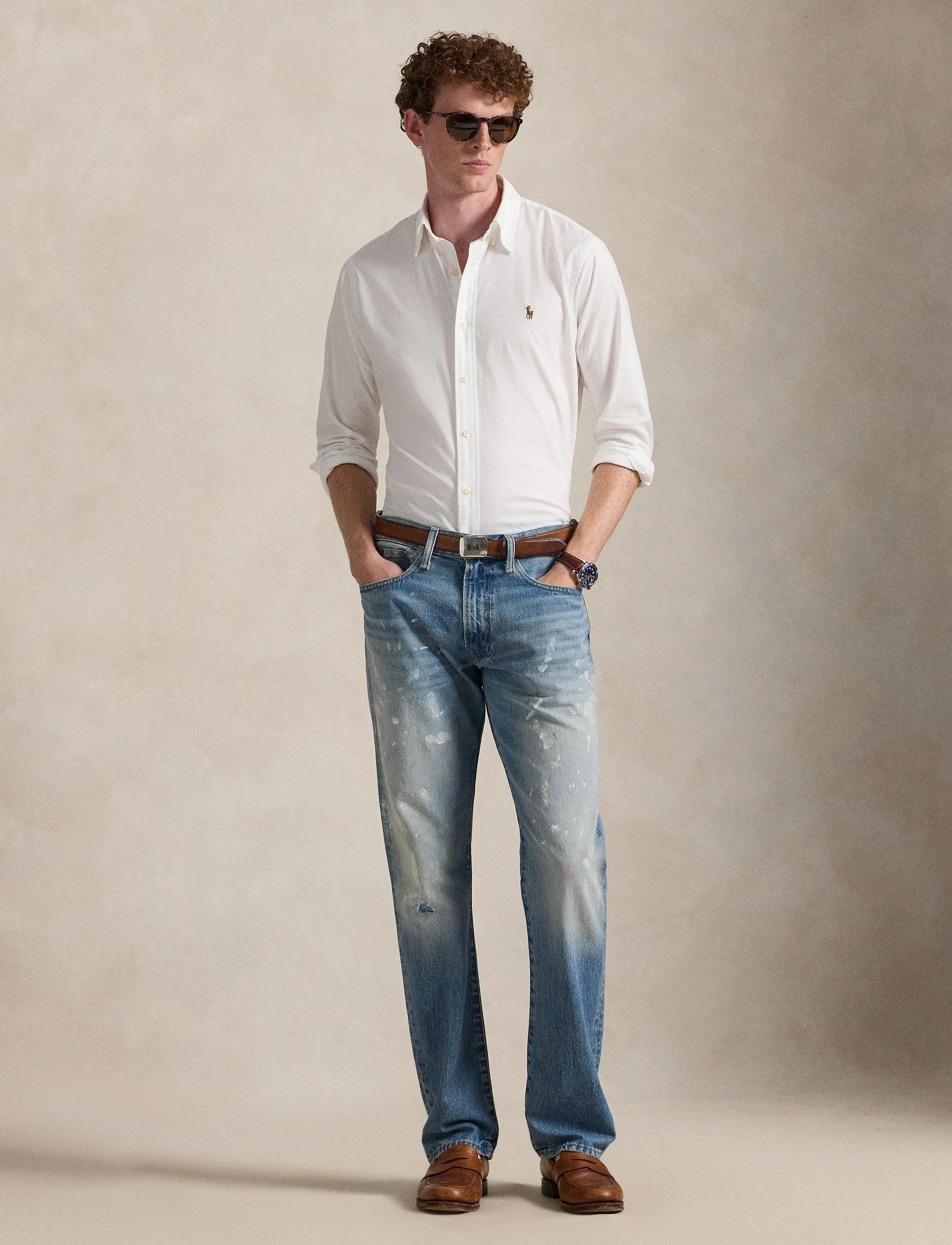 Polo Ralph Lauren Custom Fit Stretch Oxford Shirt - Hemden - 5026B WHITE / white