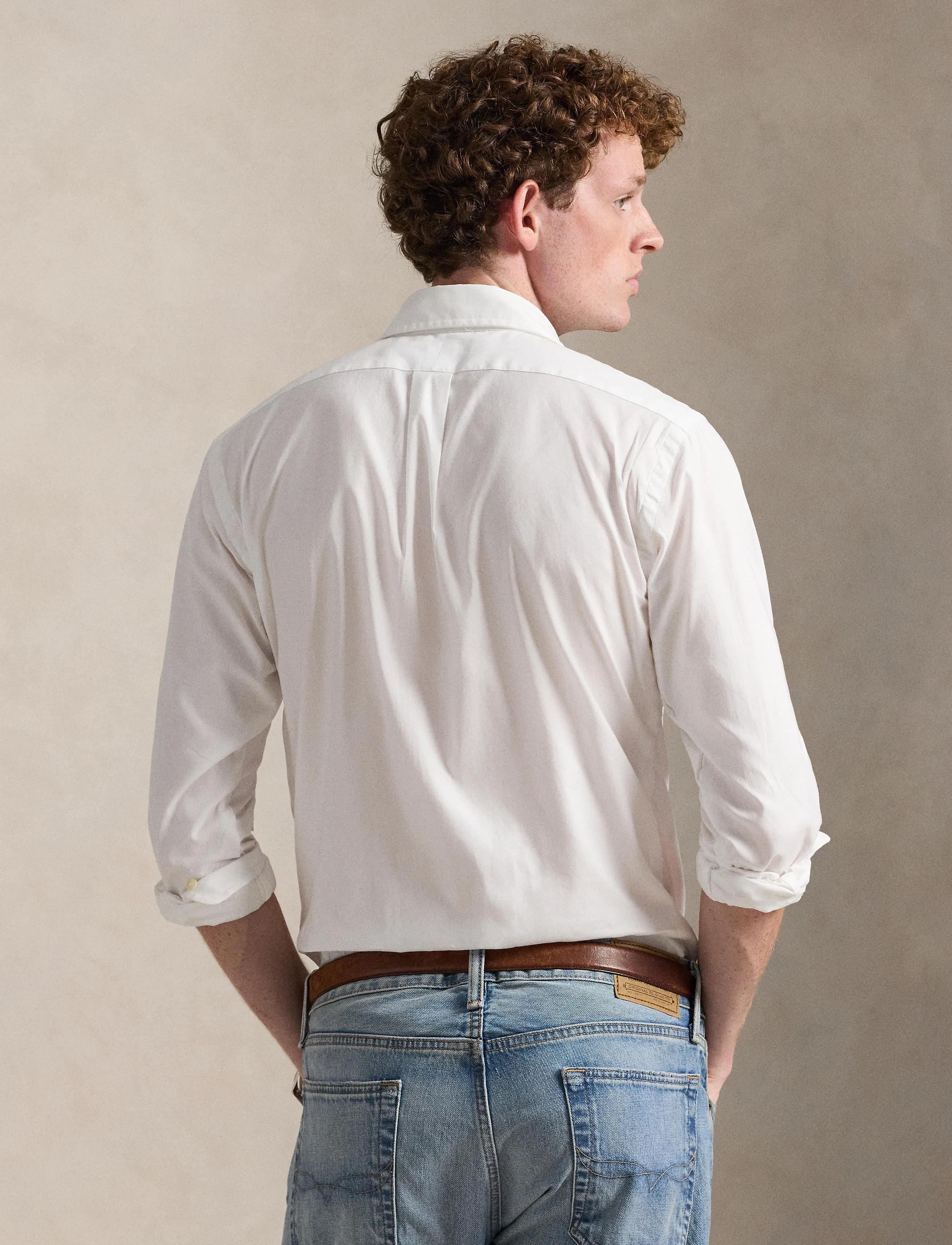 Polo Ralph Lauren - Custom Fit Stretch Oxford Shirt - oxford skjorter - 5026b white - 2