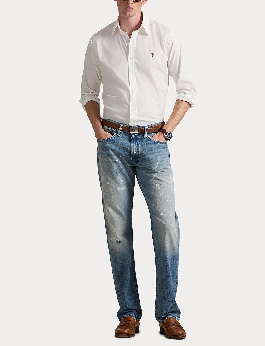 Polo Ralph Lauren - Custom Fit Stretch Oxford Shirt - oxford skjorter - 5026b white - 4