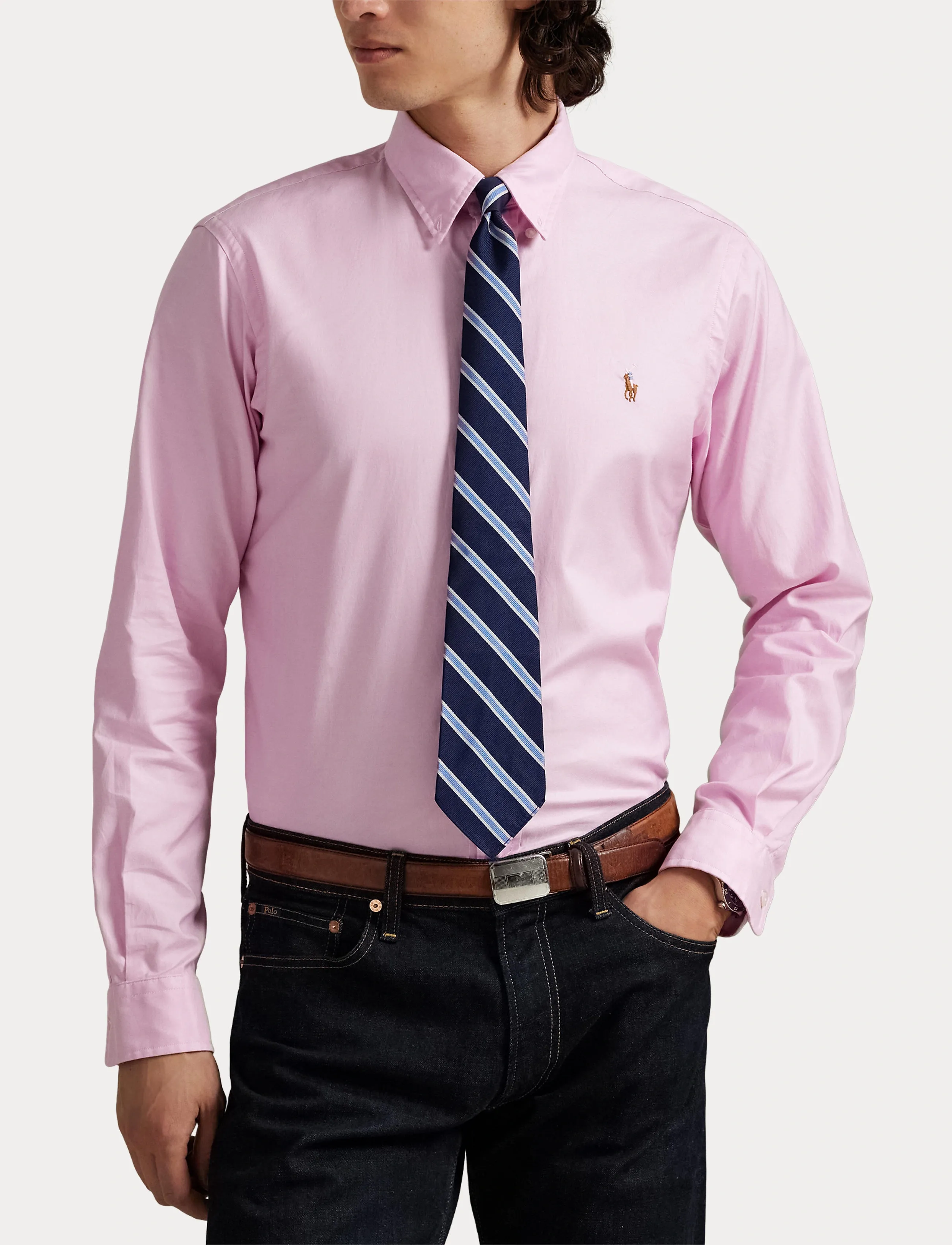 Polo Ralph Lauren - Custom Fit Stretch Oxford Shirt - oxfordi särgid - 5026c pink - 5