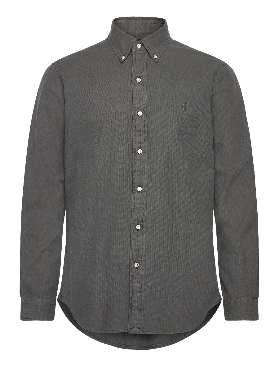Polo Ralph Lauren - Custom Fit Textured Dobby Shirt - freizeithemden - dark metal - 1