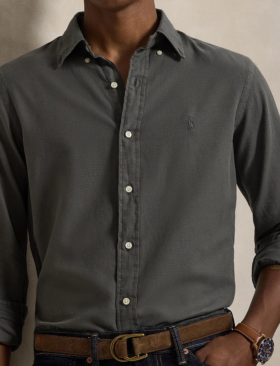 Polo Ralph Lauren - GD TEXTURED DOBBY-WVN-SHIRT - casual skjorter - dark metal - 4