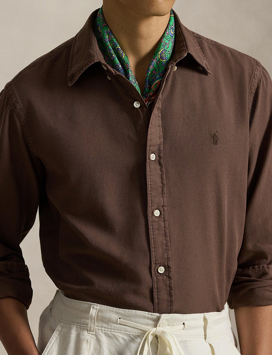 Polo Ralph Lauren - GD TEXTURED DOBBY-WVN-SHIRT - casual skjorter - nutmeg brown - 4
