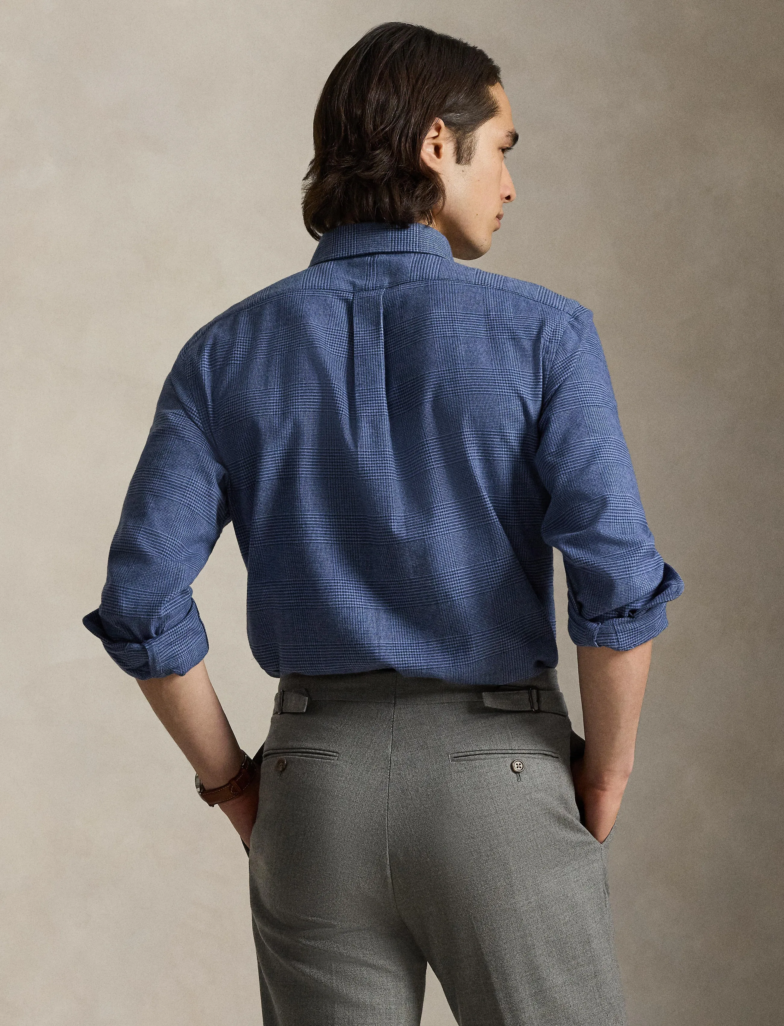 Polo Ralph Lauren - Custom Fit Plaid Performance Twill Shirt - casual - 7053a blue heathe - 3