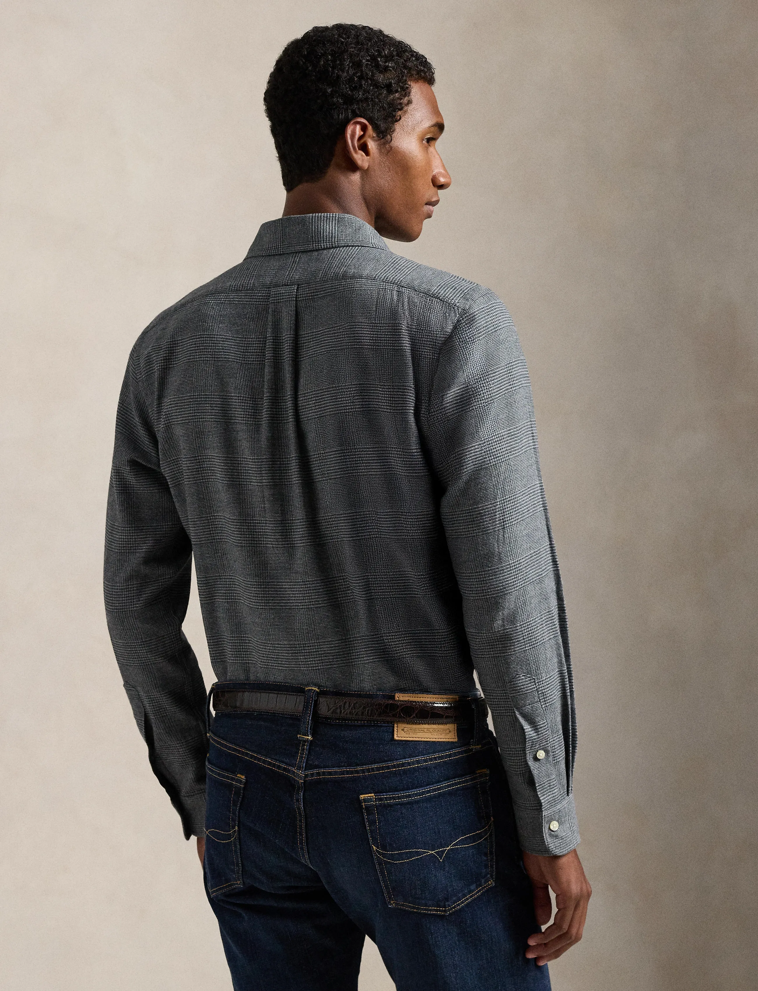 Polo Ralph Lauren Custom Fit Plaid Performance Twill Shirt - Kleidung - 7053B GREY HEATHE / grey