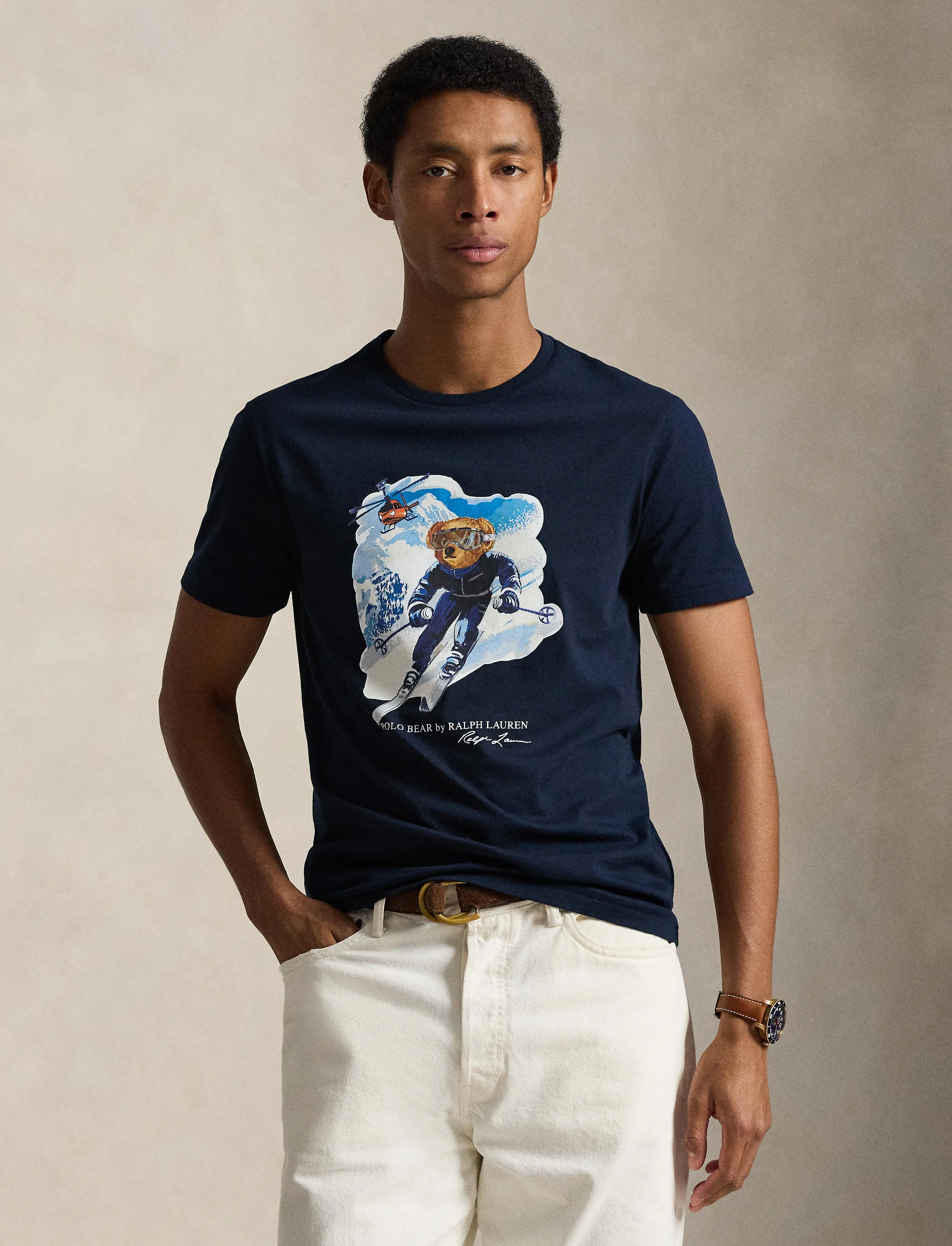 Polo Ralph Lauren Custom Slim Fit Polo Bear T-Shirt - T-Shirts - WORTH NAVY/ACTIVE / navy
