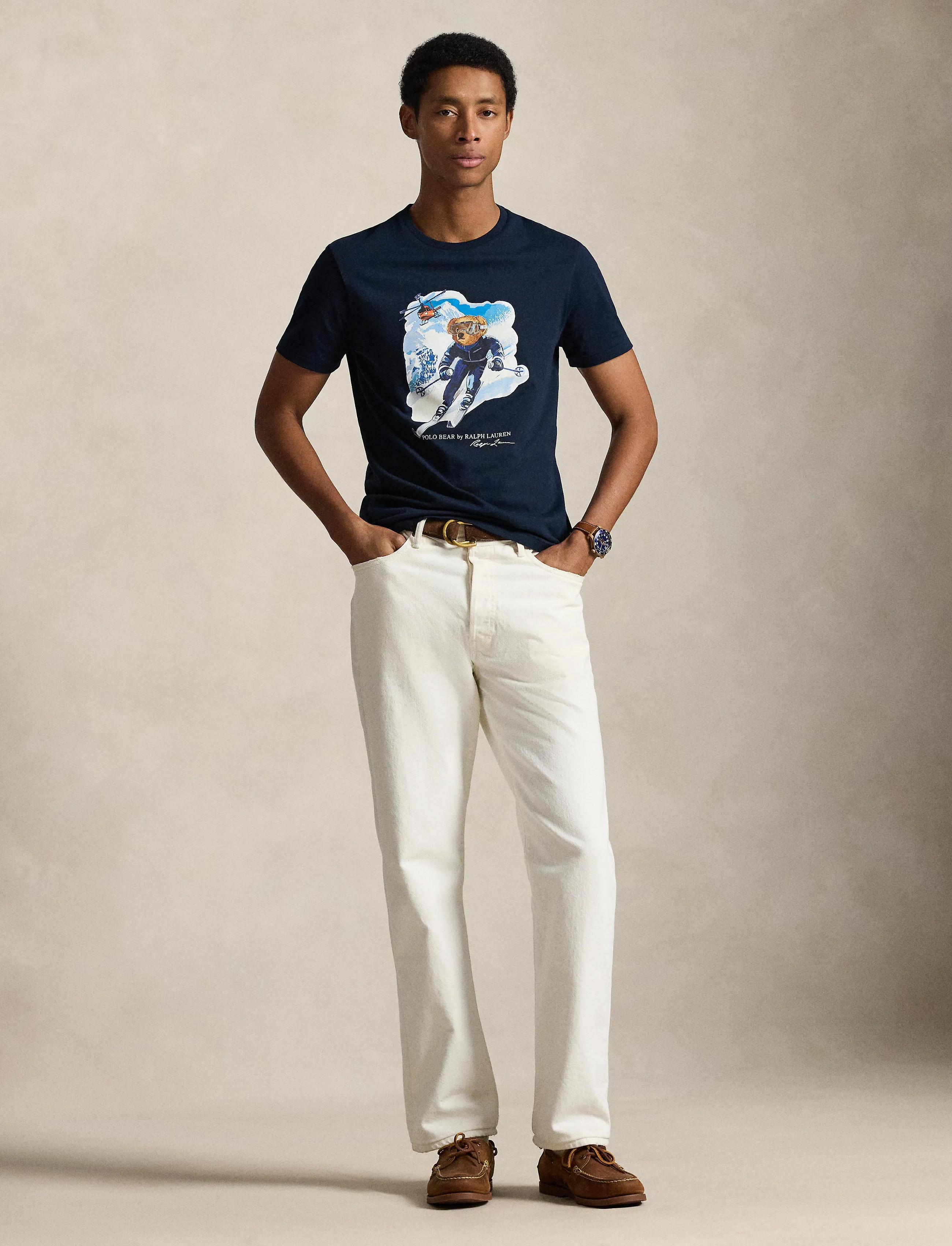 Polo Ralph Lauren Custom Slim Fit Polo Bear T-Shirt - Riided - WORTH NAVY/ACTIVE / navy