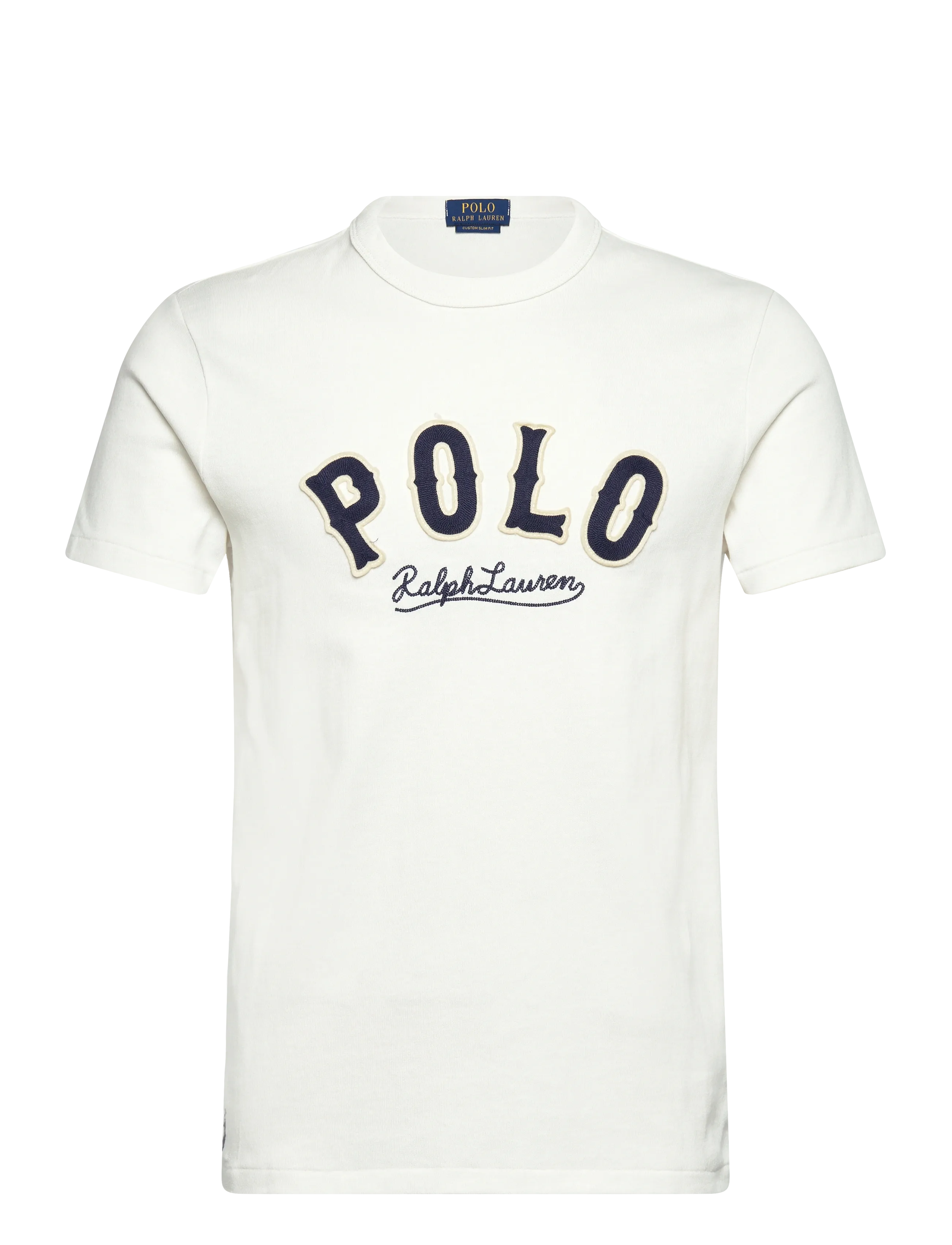 Polo Ralph Lauren Custom Slim Fit Western-Logo T-Shirt - T-shirts - DECKWASH WHITE / cream