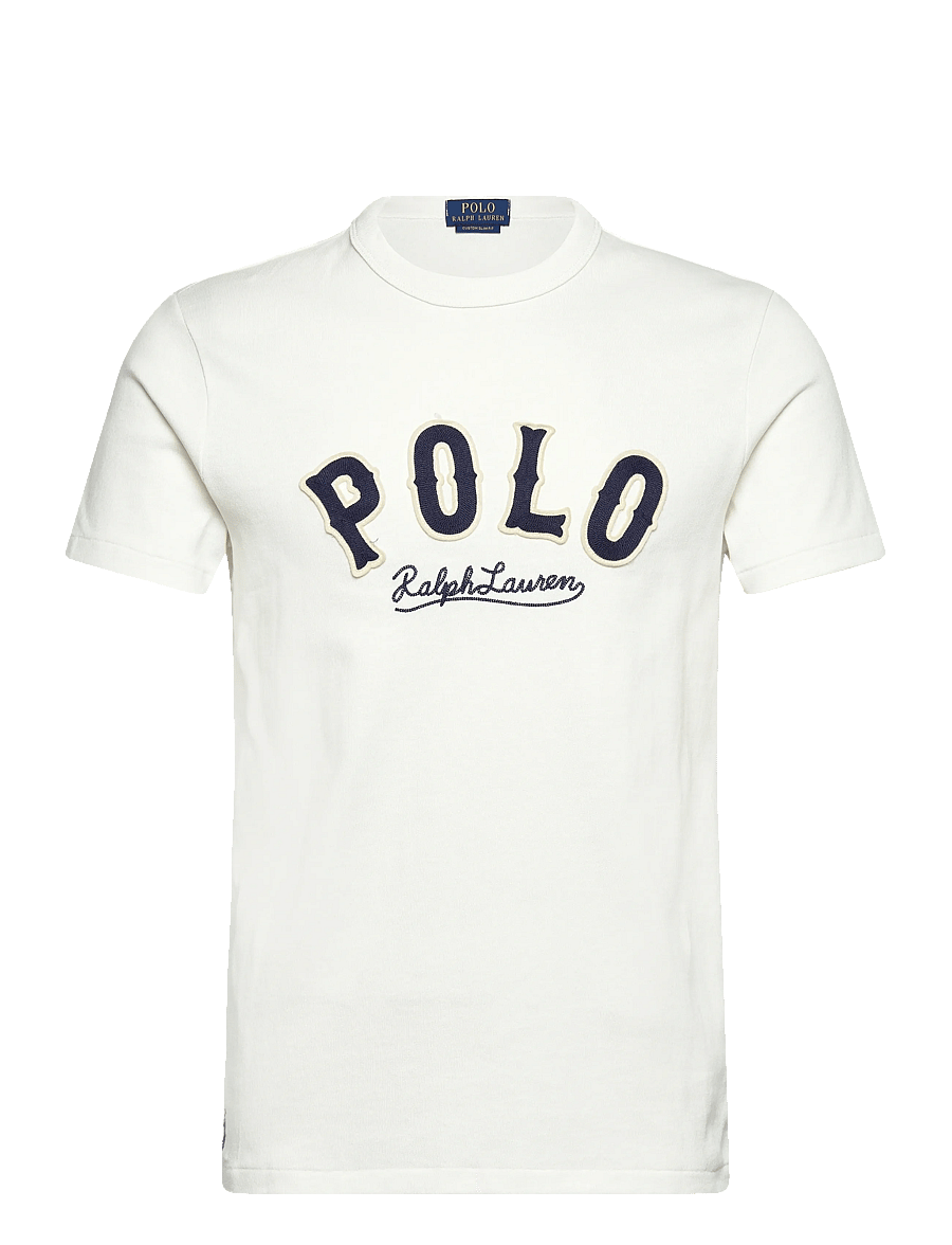 Polo Ralph Lauren - Custom Slim Fit Western-Logo T-Shirt - kurzärmelige t-shirts - deckwash white - 1