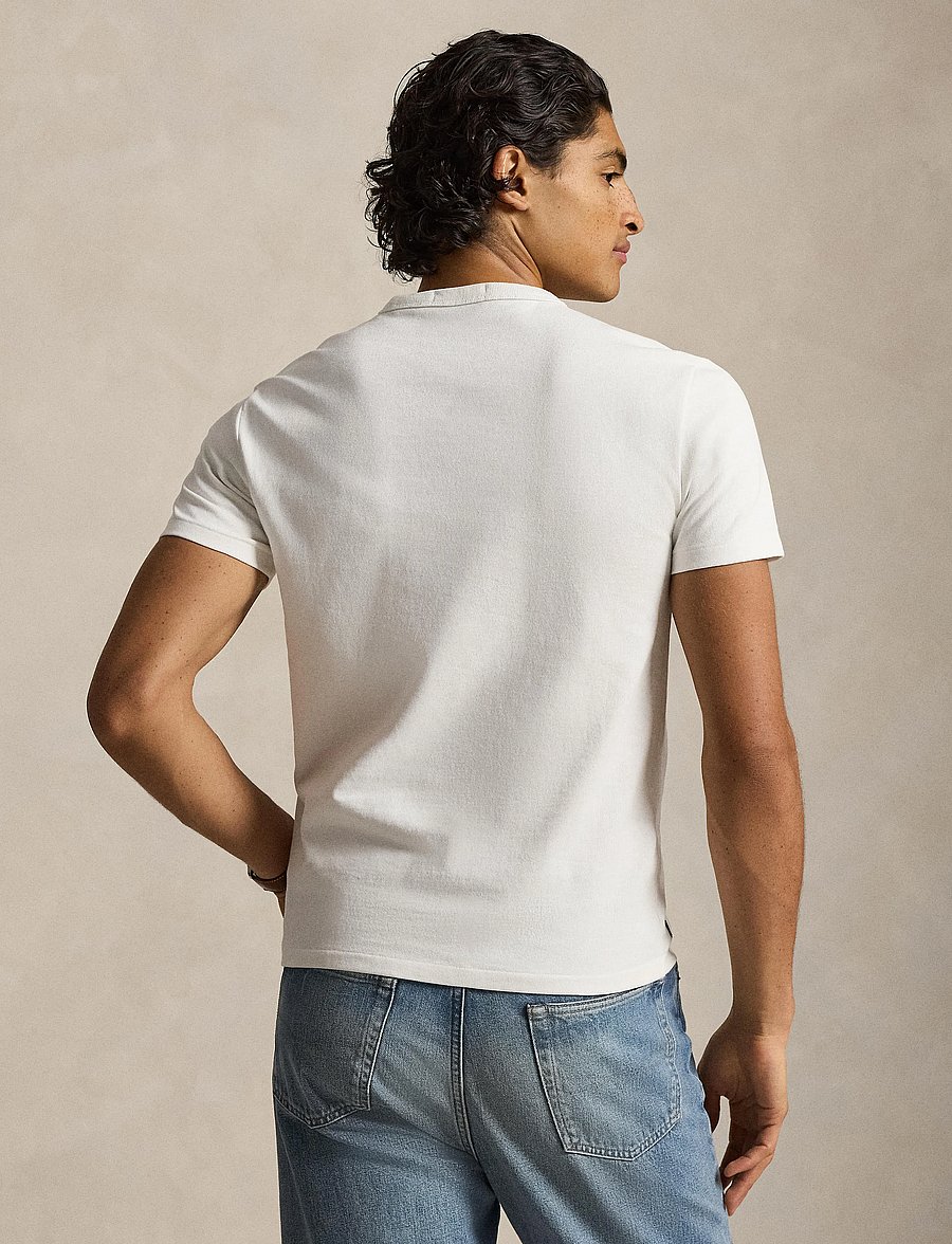 Polo Ralph Lauren - Custom Slim Fit Western-Logo T-Shirt - kurzärmelige t-shirts - deckwash white - 3