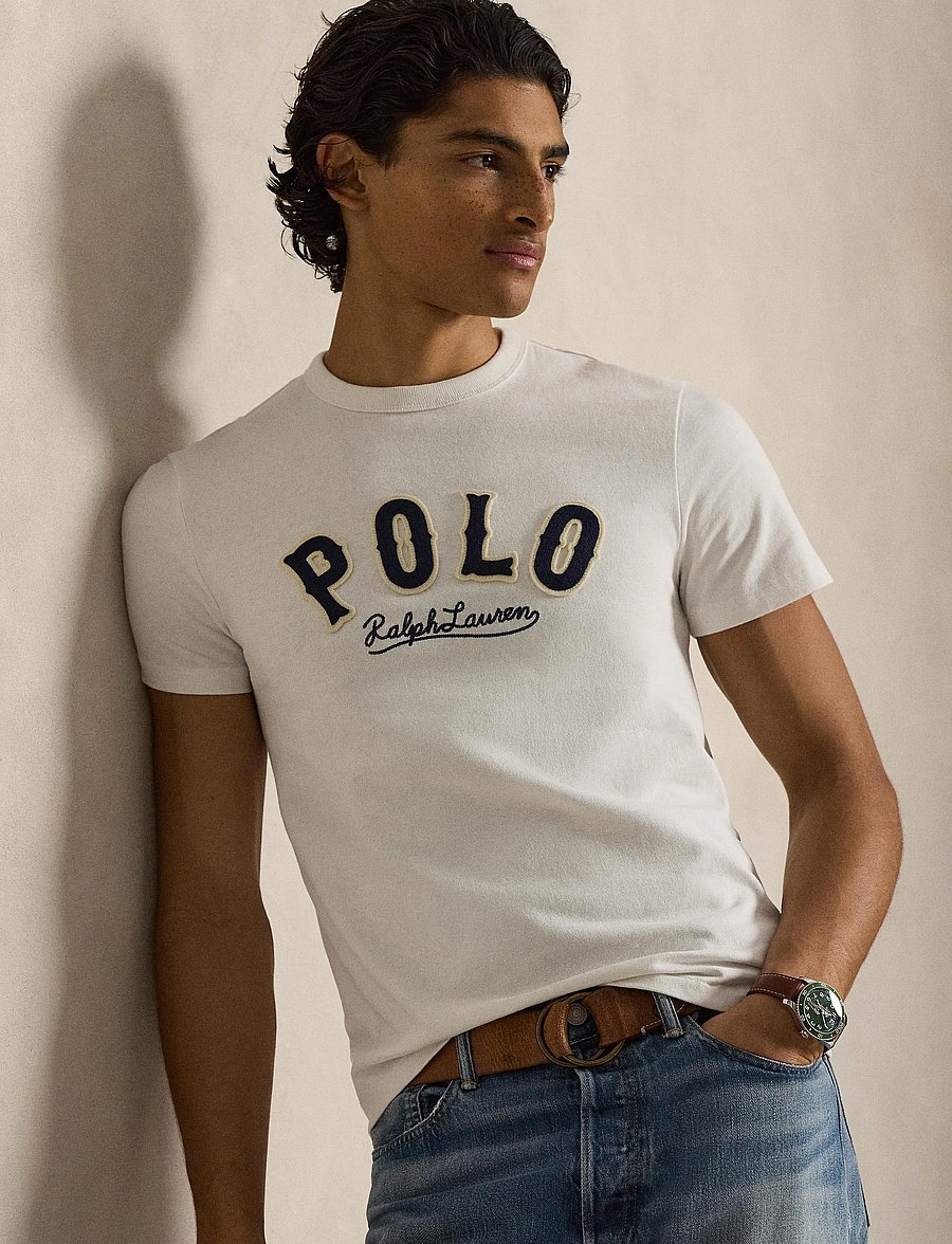 Polo Ralph Lauren - Custom Slim Fit Western-Logo T-Shirt - kurzärmelige t-shirts - deckwash white - 4