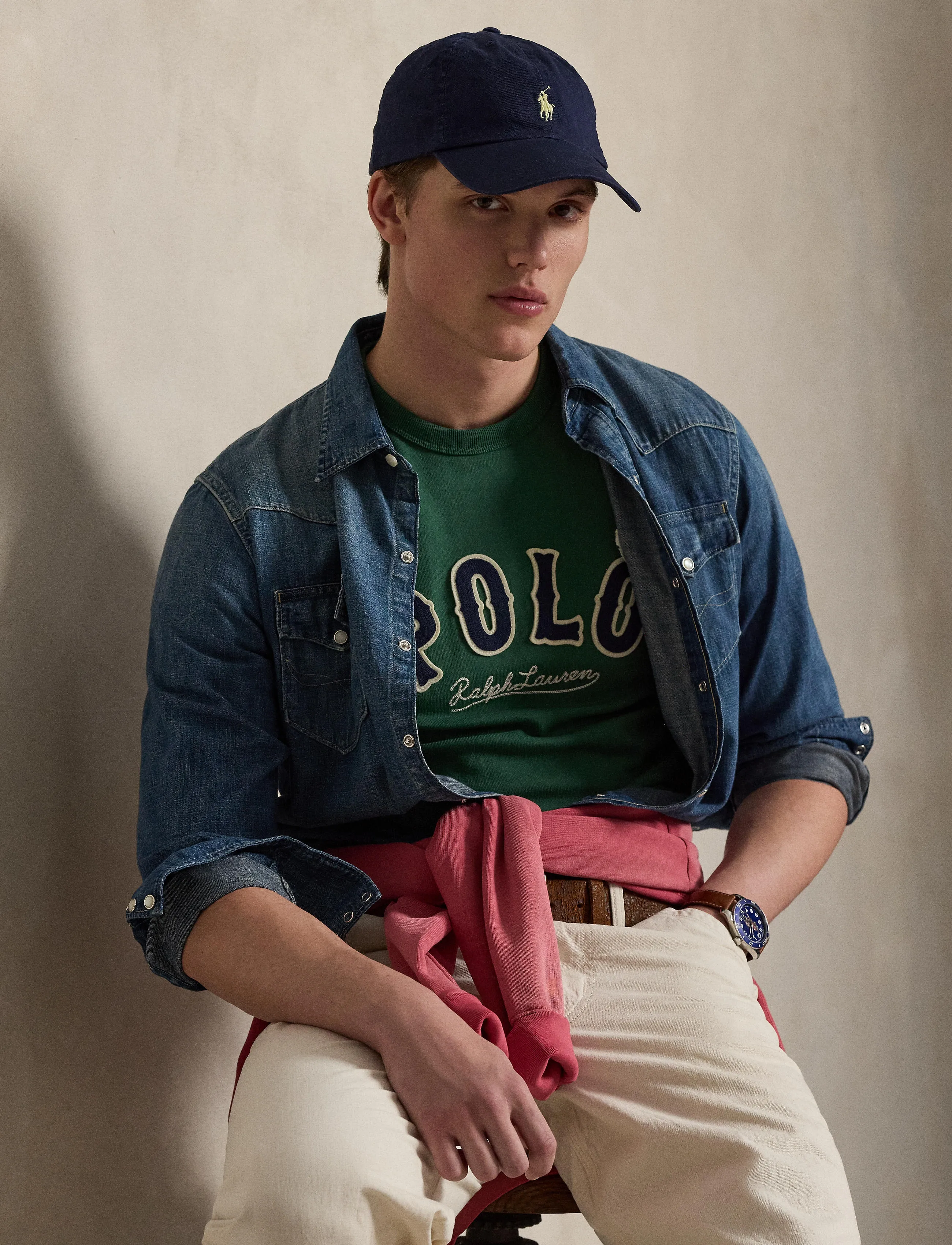 Polo Ralph Lauren - Custom Slim Fit Western-Logo T-Shirt - kurzärmelige t-shirts - verano green - 5