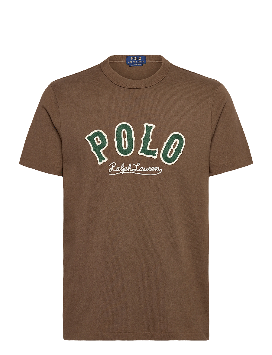 Polo Ralph Lauren - Custom Slim Fit Western-Logo T-Shirt - kortärmade t-shirts - york brown - 1