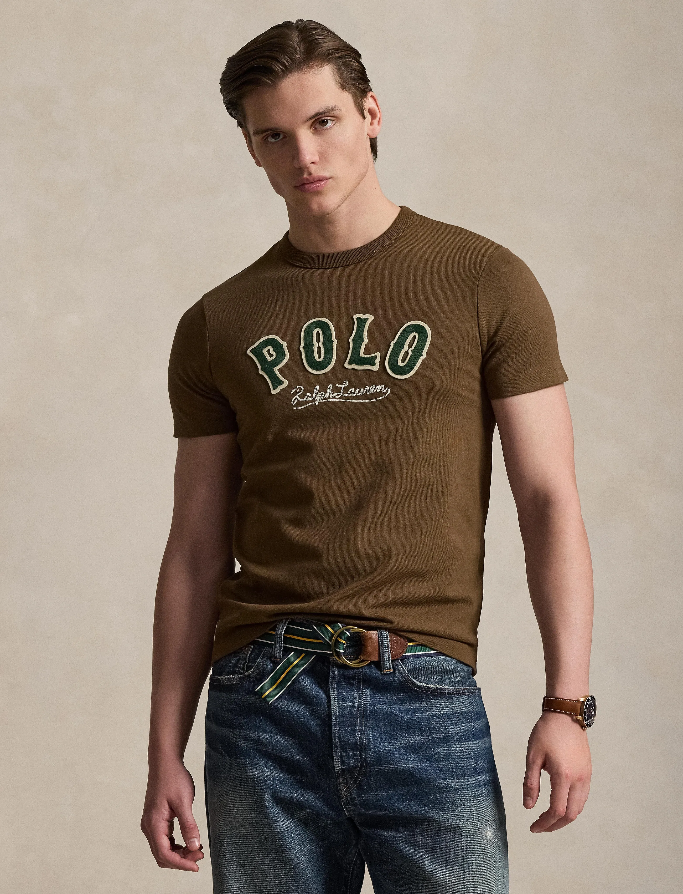 Polo Ralph Lauren Custom Slim Fit Western-Logo T-Shirt - T-skjorter - YORK BROWN / brown