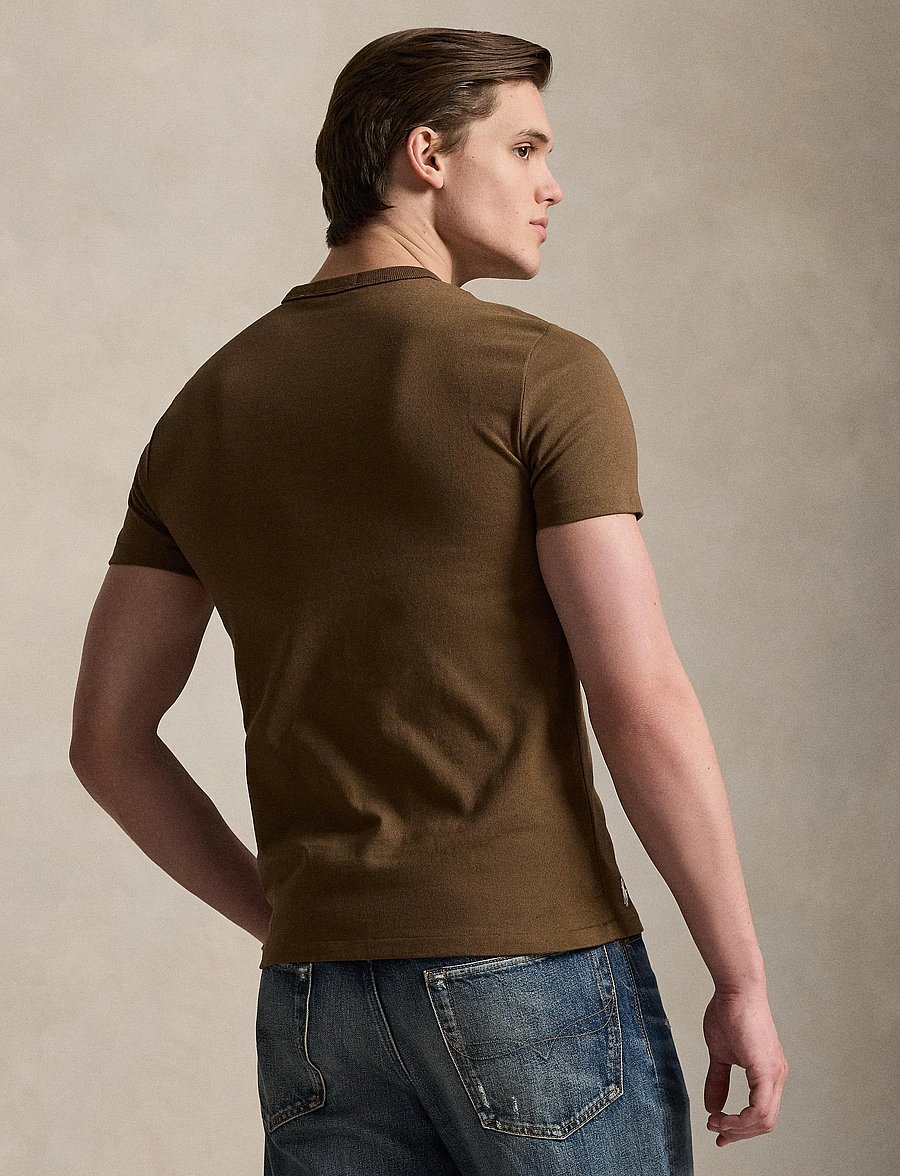 Polo Ralph Lauren - Custom Slim Fit Western-Logo T-Shirt - kortärmade t-shirts - york brown - 0