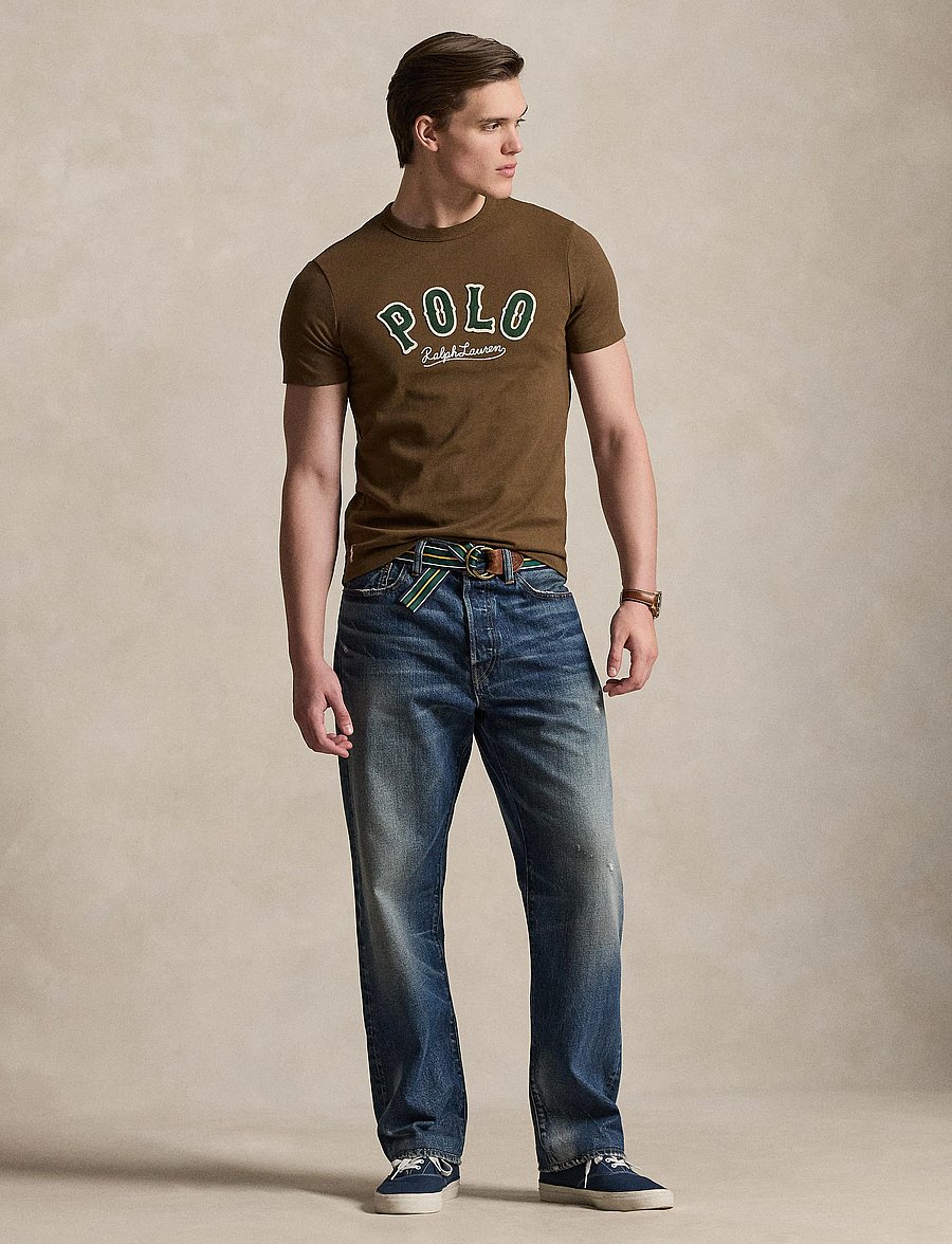 Polo Ralph Lauren - Custom Slim Fit Western-Logo T-Shirt - kortärmade t-shirts - york brown - 3