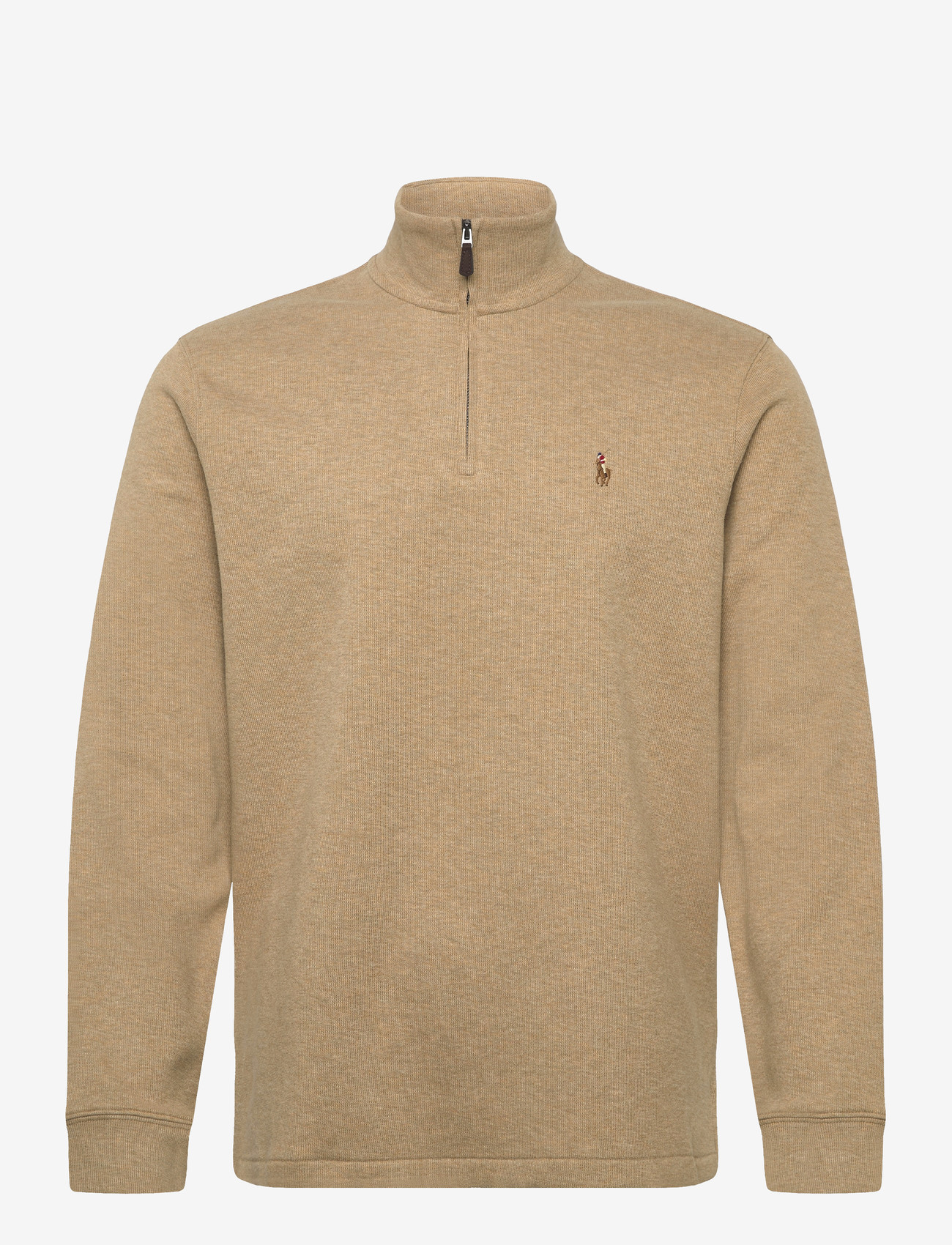 Polo Ralph Lauren - Estate-Rib Quarter-Zip Pullover - puolivetoketjulliset neuleet - cafe tan heather - 0