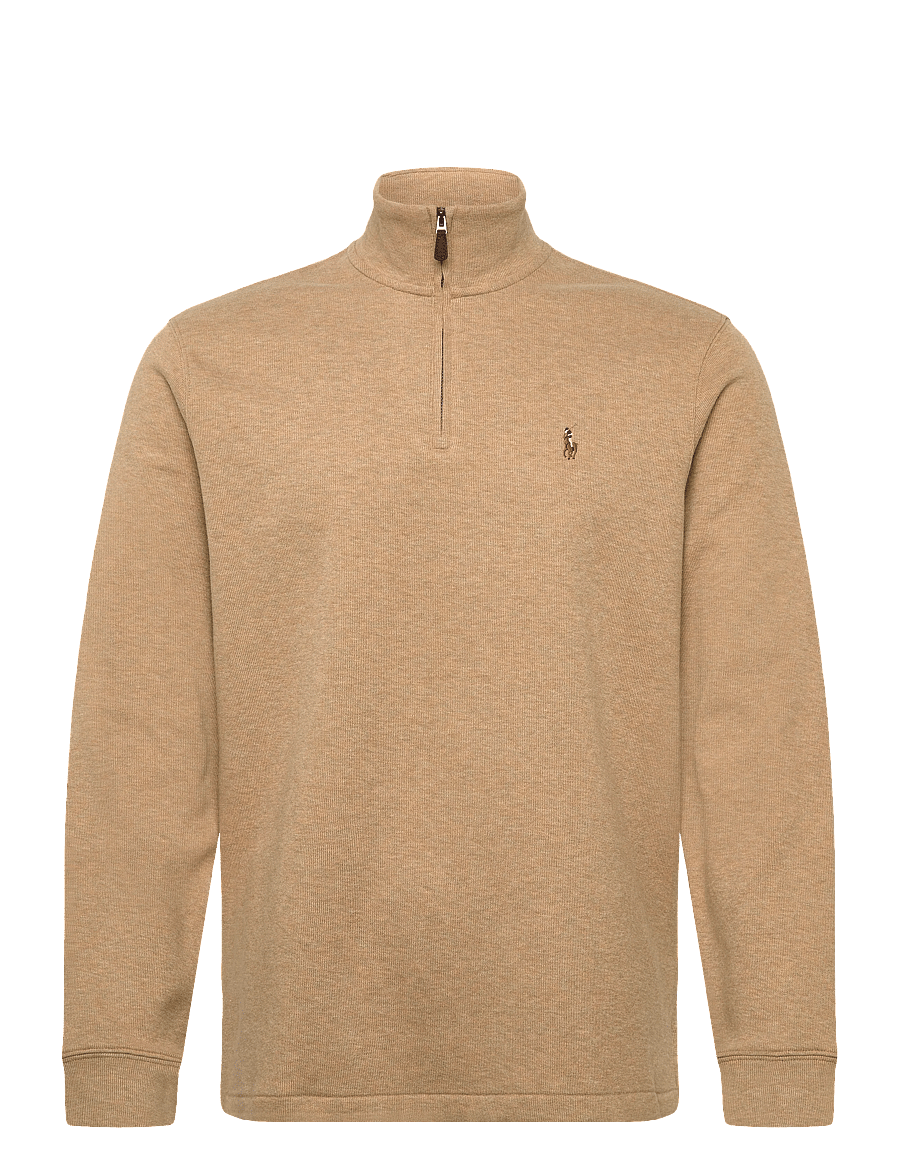 Polo Ralph Lauren - Estate-Rib Quarter-Zip Pullover - hálfrenndar peysur - cafe tan heather - 0
