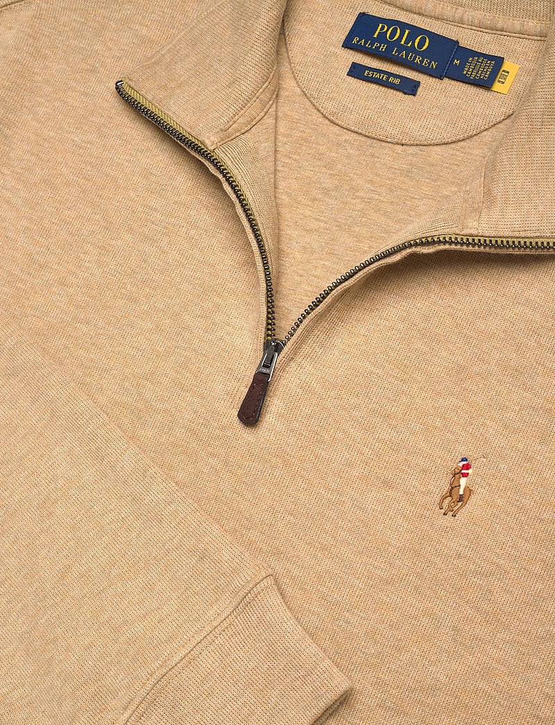 Polo Ralph Lauren - Estate-Rib Quarter-Zip Pullover - puolivetoketjulliset neuleet - cafe tan heather - 2