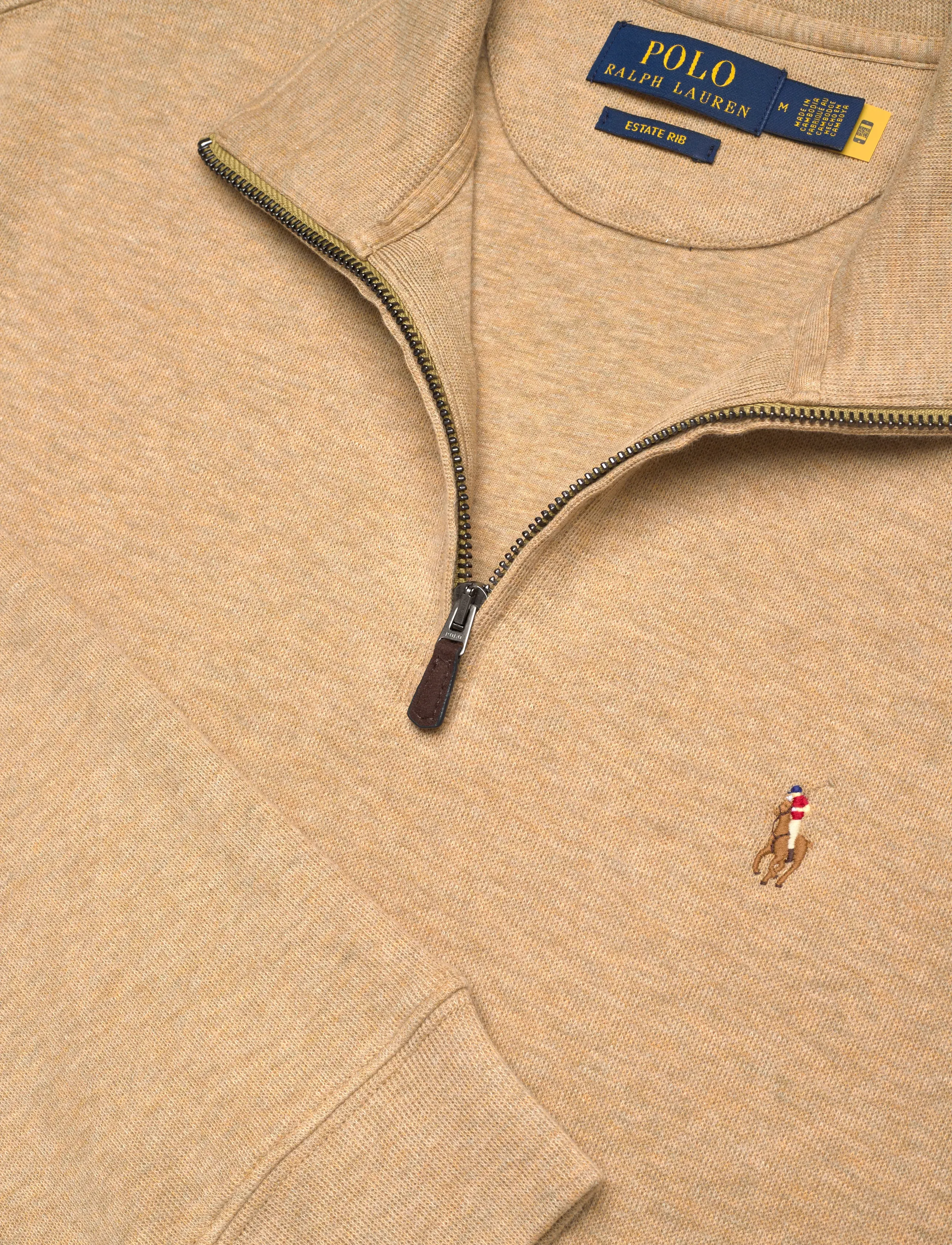 Polo Ralph Lauren - Estate-Rib Quarter-Zip Pullover - hálfrenndar peysur - cafe tan heather - 2