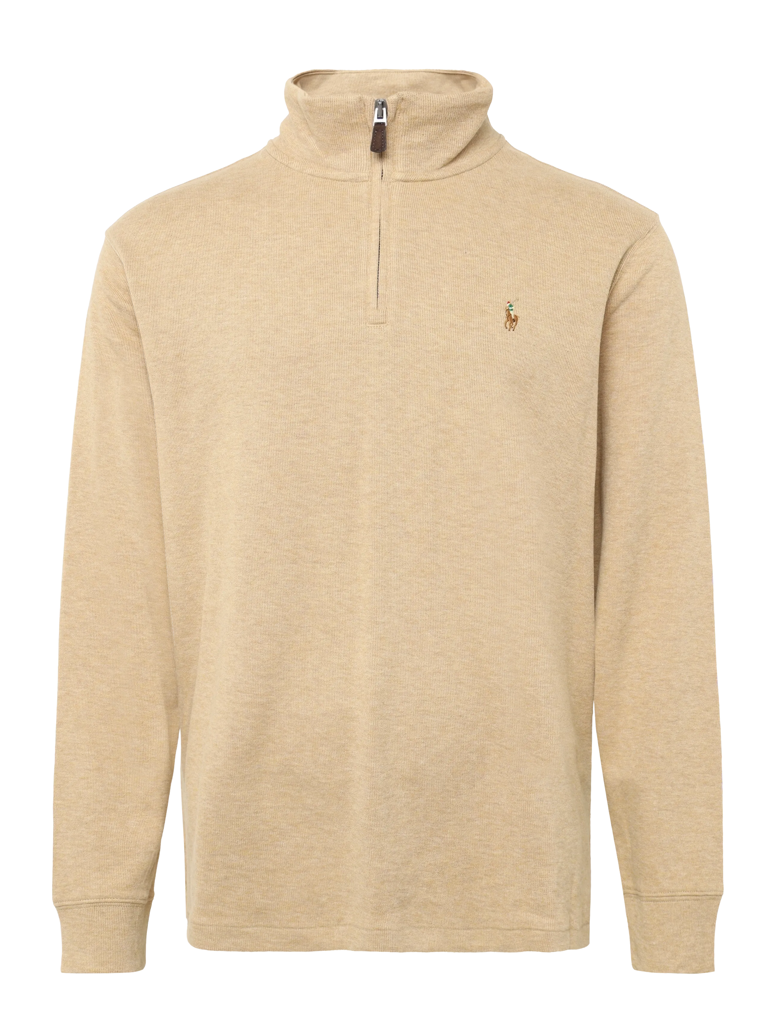 Polo Ralph Lauren 40/1 DBL KNIT JACQ-KNT-PULLOVER - Pulls demi-zippés - CLASSIC CAMEL HEA / beige