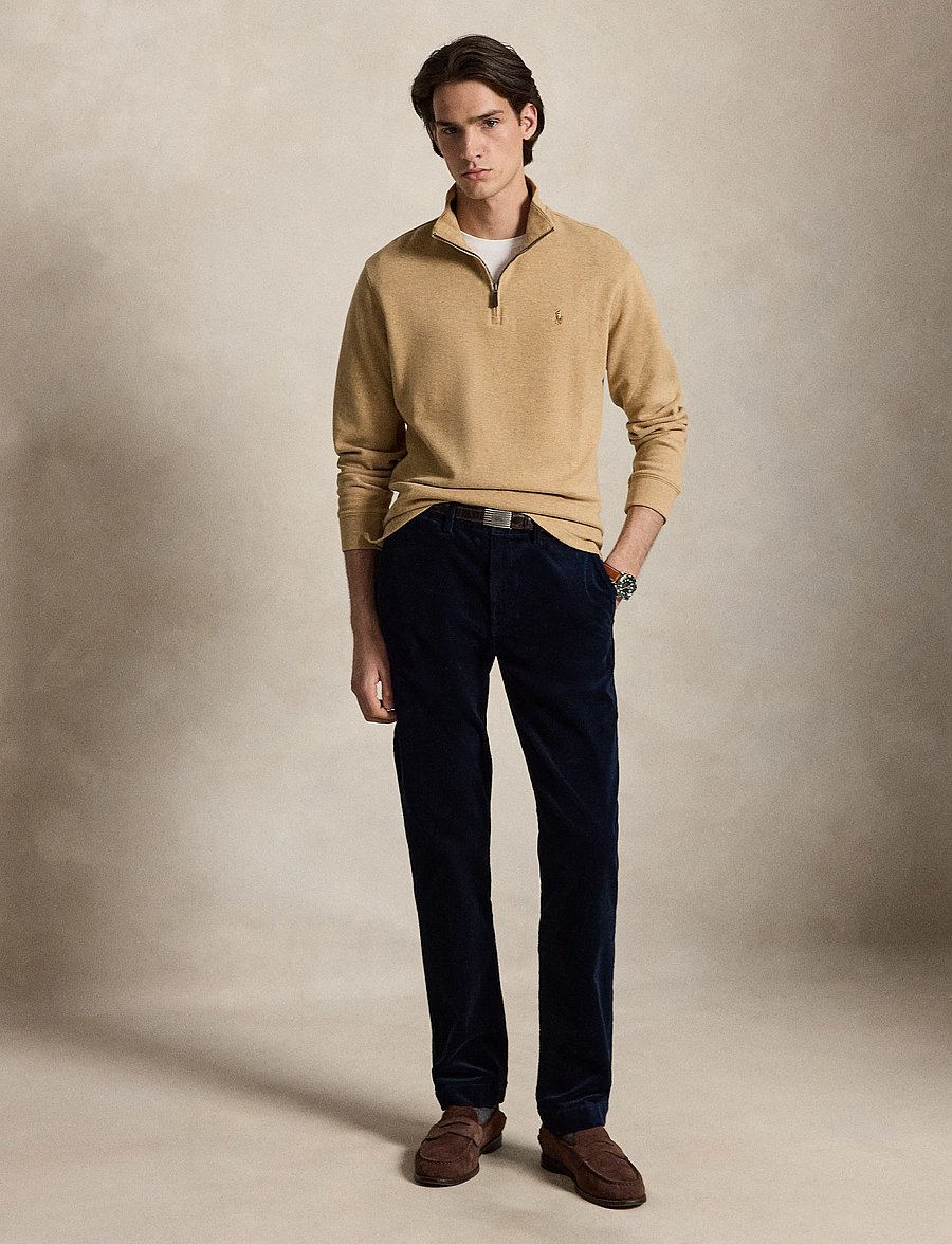 Polo Ralph Lauren - 40/1 DBL KNIT JACQ-KNT-PULLOVER - pullover mit halbem reißverschluss - classic camel hea - 0