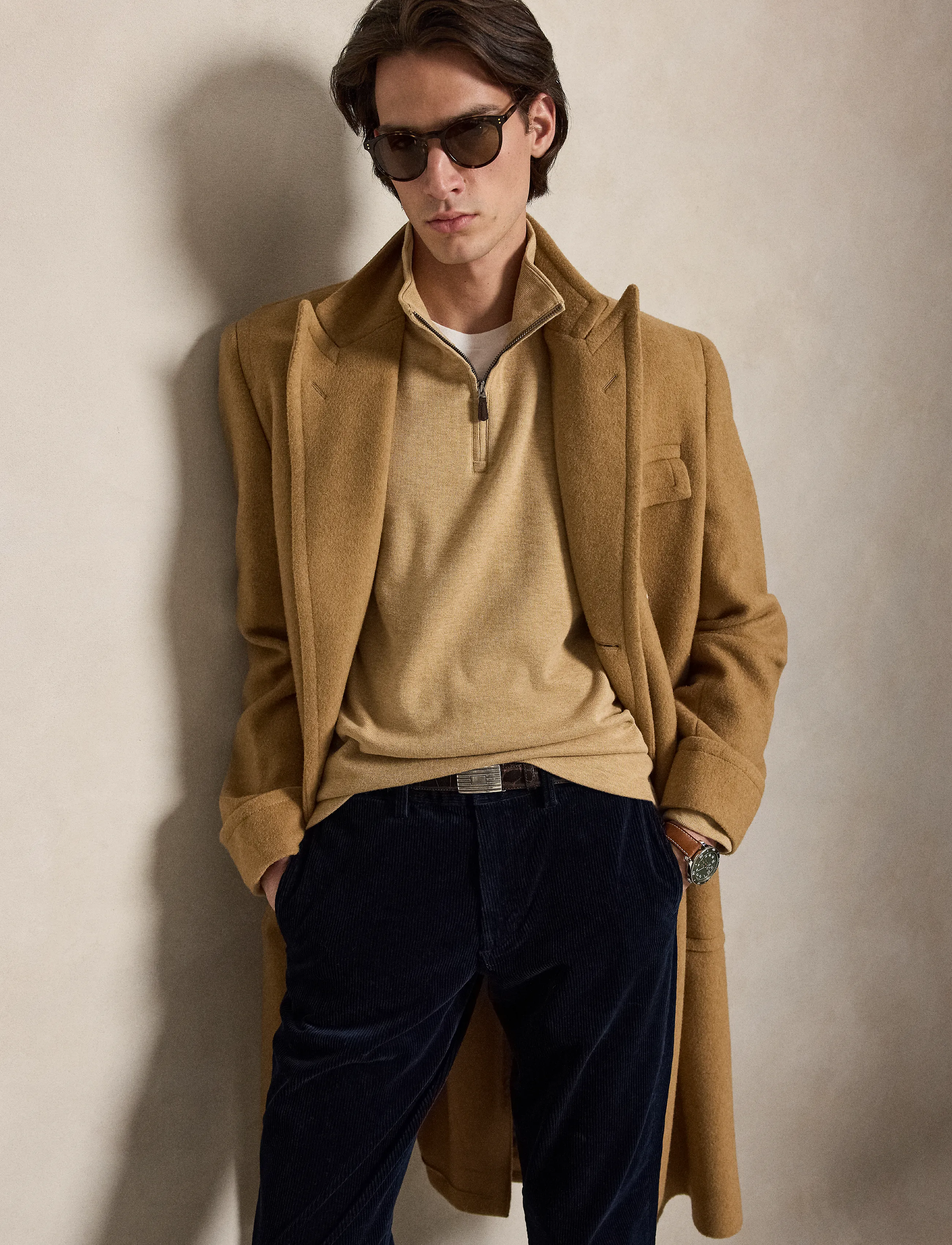 Polo Ralph Lauren - 40/1 DBL KNIT JACQ-KNT-PULLOVER - pullover mit halbem reißverschluss - classic camel hea - 4
