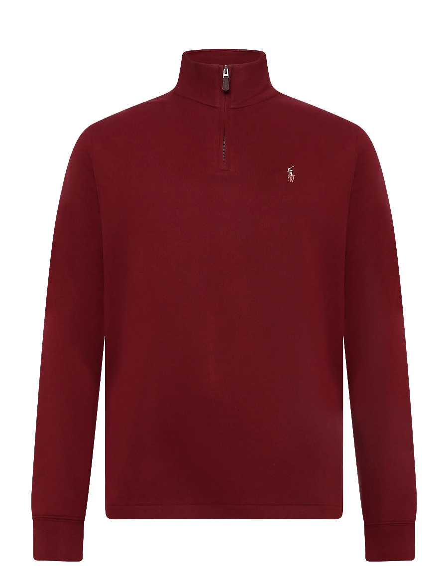 Polo Ralph Lauren - 40/1 DBL KNIT JACQ-KNT-PULLOVER - half zip jumpers - classic wine - 1