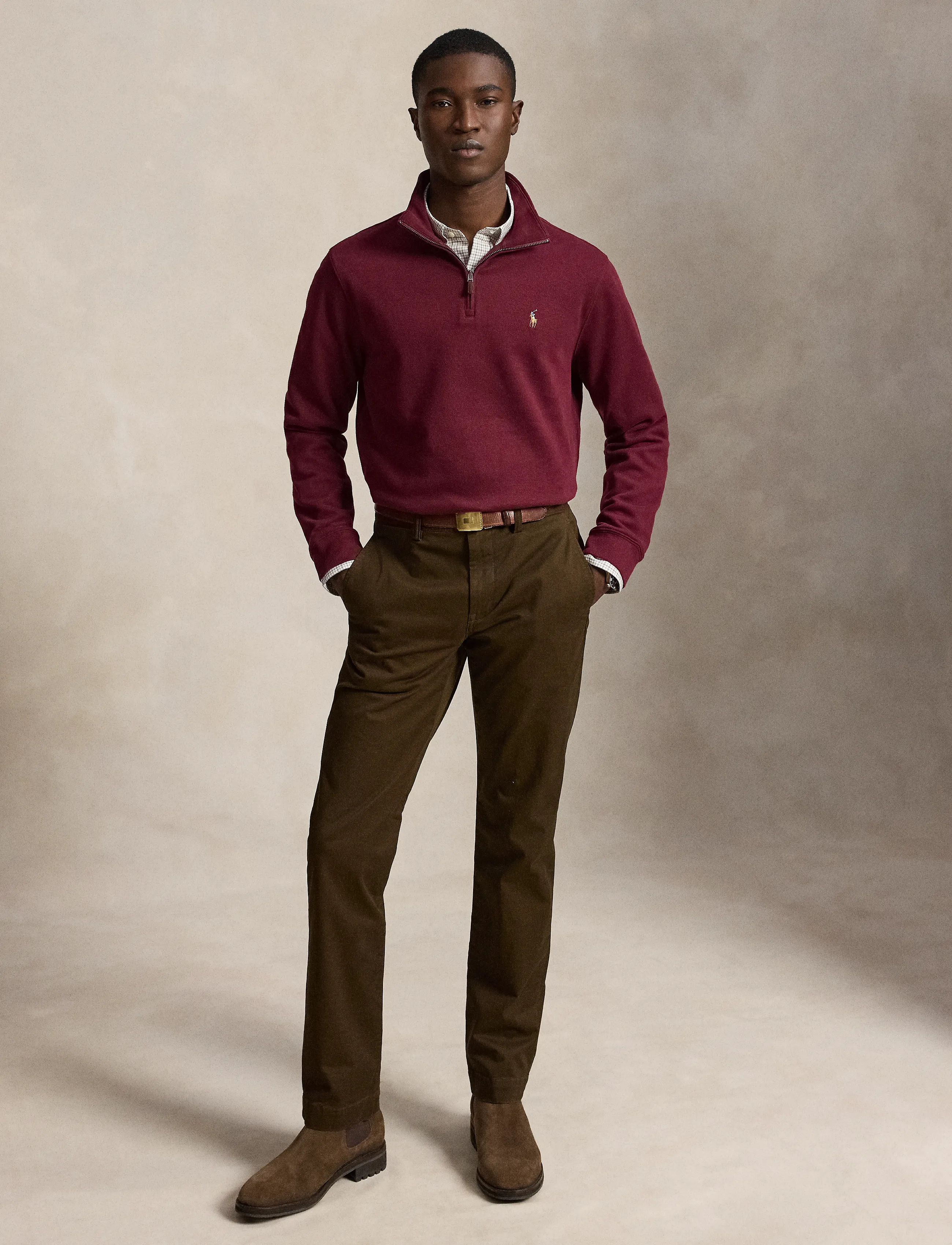 Polo Ralph Lauren - 40/1 DBL KNIT JACQ-KNT-PULLOVER - pullover mit halbem reißverschluss - classic wine - 3