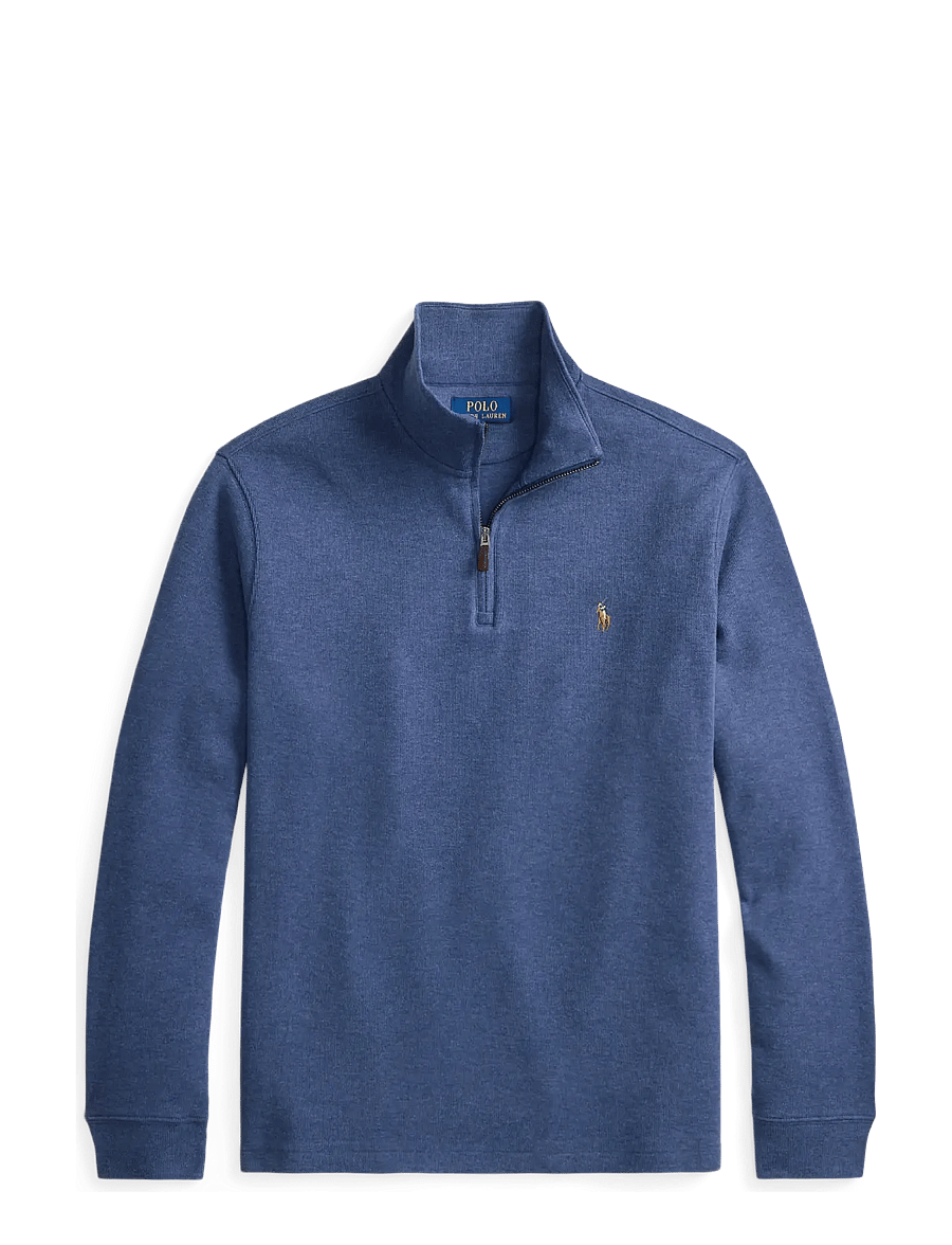 Polo Ralph Lauren - 40/1 DBL KNIT JACQ-KNT-PULLOVER - pullover mit halbem reißverschluss - derby blue heathe - 1