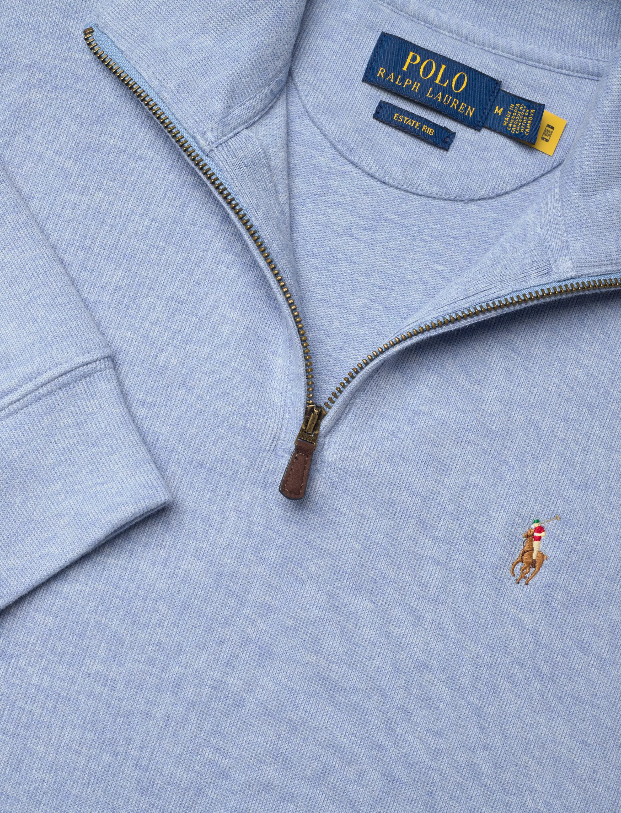 Polo Ralph Lauren - Estate-Rib Quarter-Zip Pullover - half zip jumpers - isle heather - 2