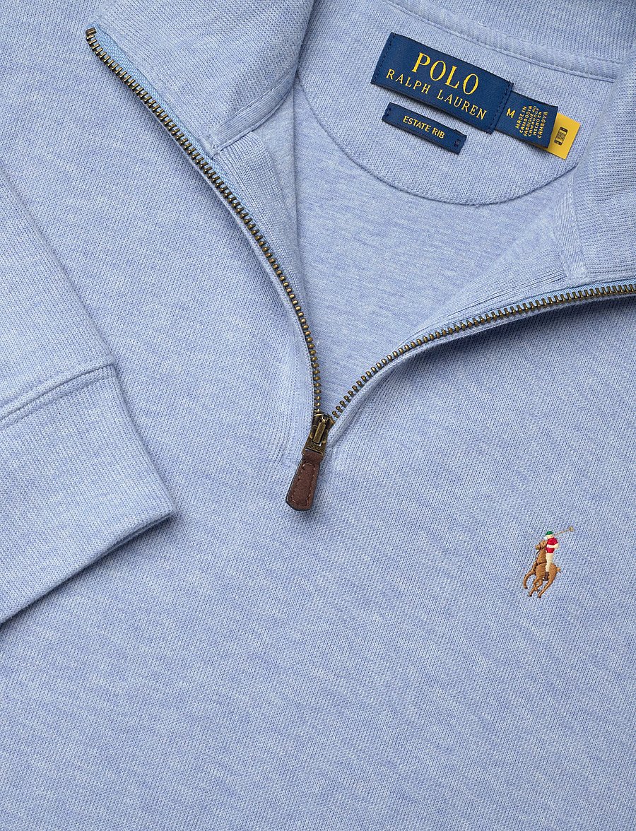 Polo Ralph Lauren - 40/1 DBL KNIT JACQ-KNT-PULLOVER - tõmblukk-kaelusega džemprid - isle heather - 2