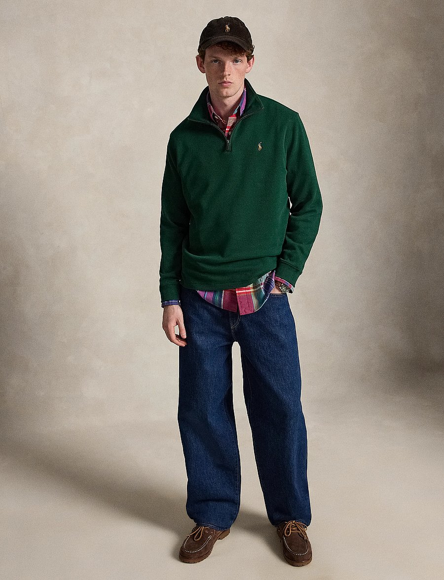 Polo Ralph Lauren - 40/1 DBL KNIT JACQ-KNT-PULLOVER - pullover mit halbem reißverschluss - moss agate - 0