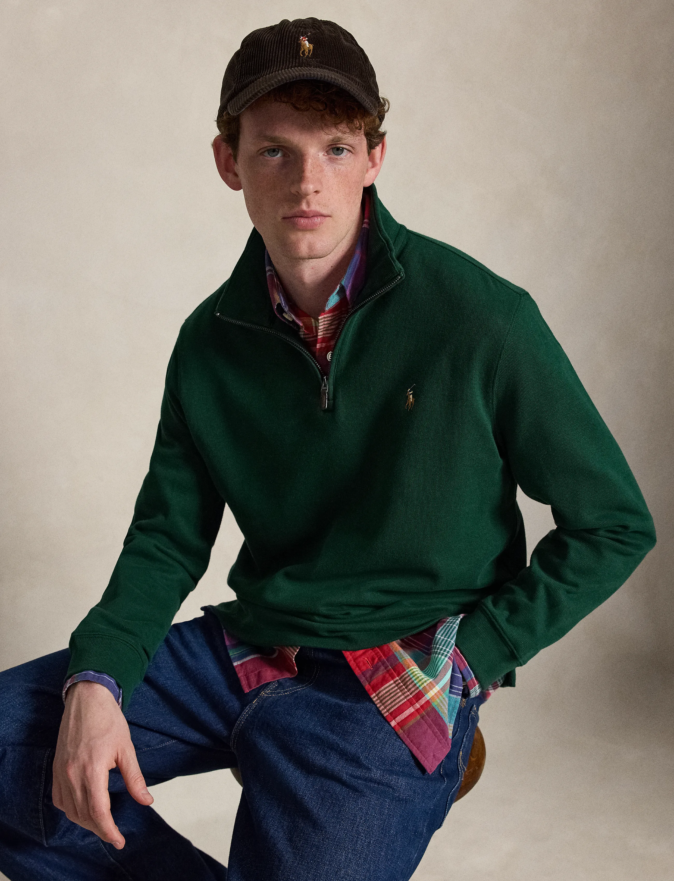 Polo Ralph Lauren - 40/1 DBL KNIT JACQ-KNT-PULLOVER - pullover mit halbem reißverschluss - moss agate - 4