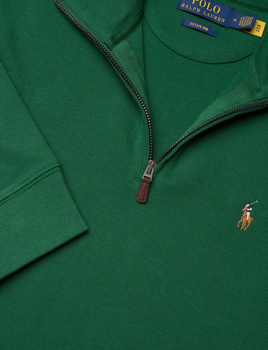 Polo Ralph Lauren - Estate-Rib Quarter-Zip Pullover - tõmblukk-kaelusega džemprid - new forest - 2
