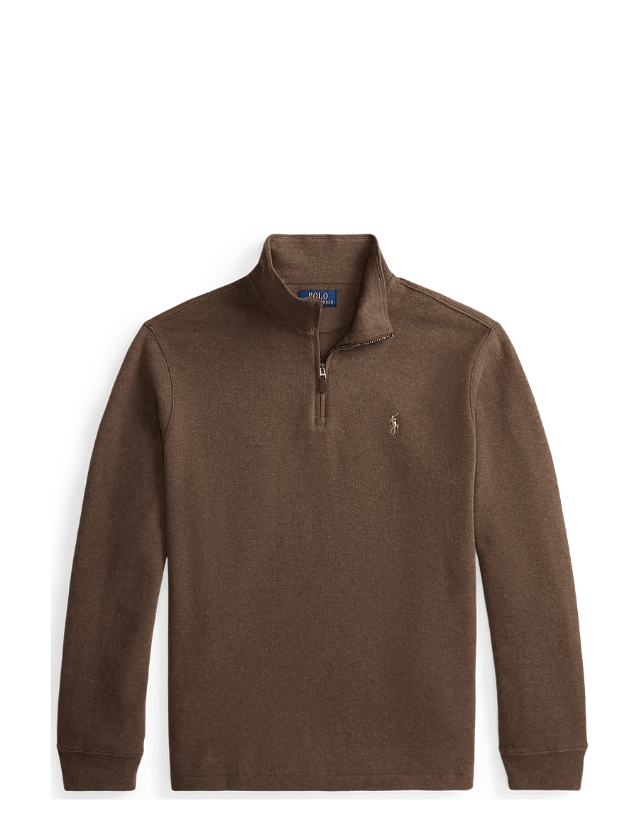 Polo Ralph Lauren - 40/1 DBL KNIT JACQ-KNT-PULLOVER - pullover mit halbem reißverschluss - nutmeg brown heat - 1