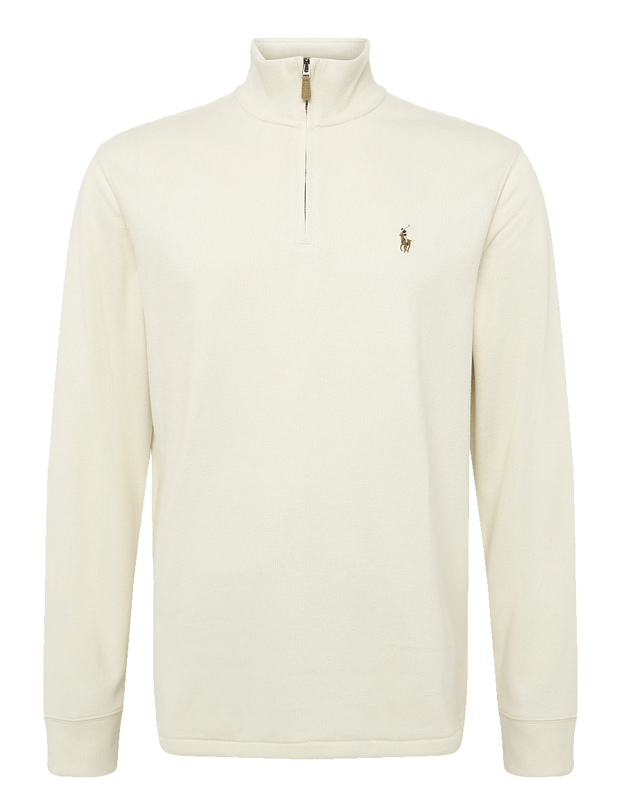 Polo Ralph Lauren - 40/1 DBL KNIT JACQ-KNT-PULLOVER - tõmblukk-kaelusega džemprid - parchment cream - 1