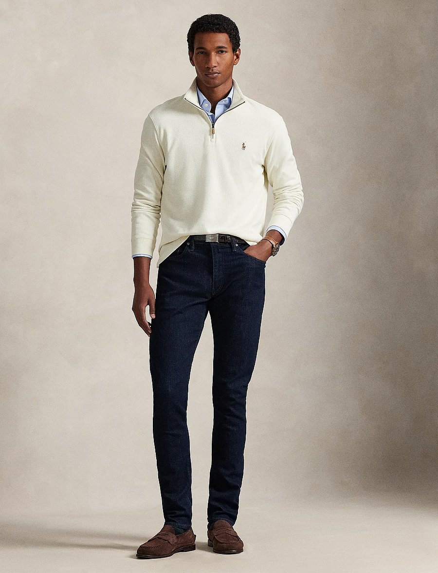 Polo Ralph Lauren - 40/1 DBL KNIT JACQ-KNT-PULLOVER - tõmblukk-kaelusega džemprid - parchment cream - 5
