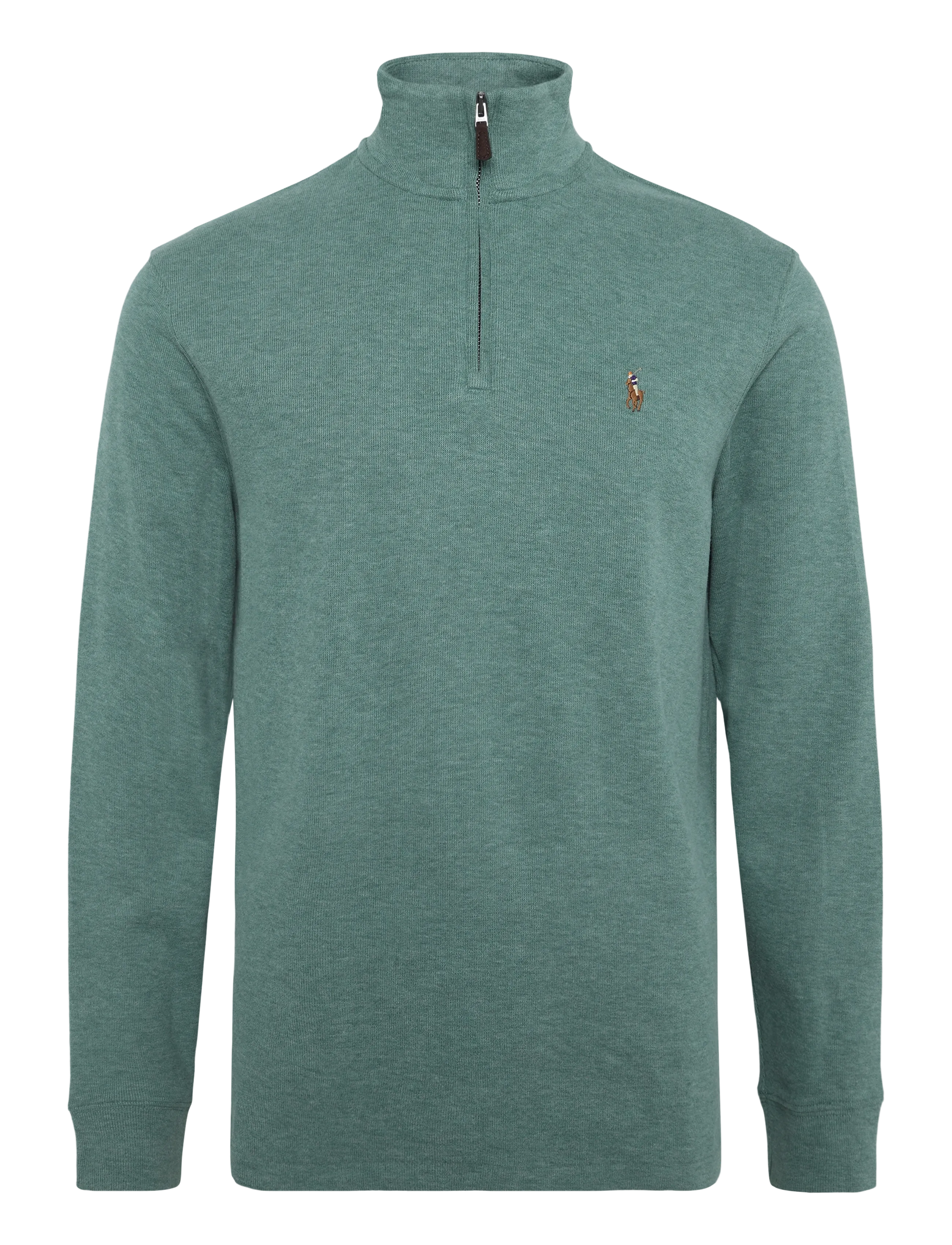 Polo Ralph Lauren 40/1 DBL KNIT JACQ-KNT-PULLOVER - Pulls demi-zippés - PINE HEATHER / green
