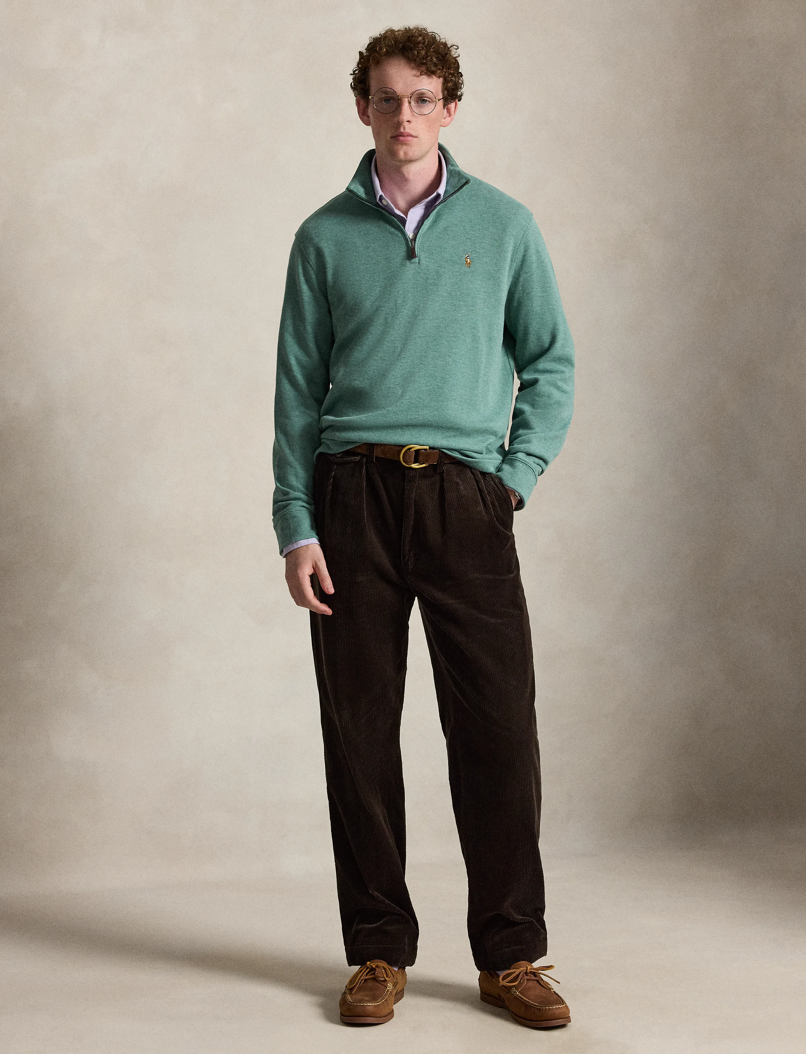 Polo Ralph Lauren - 40/1 DBL KNIT JACQ-KNT-PULLOVER - pullover mit halbem reißverschluss - pine heather - 4