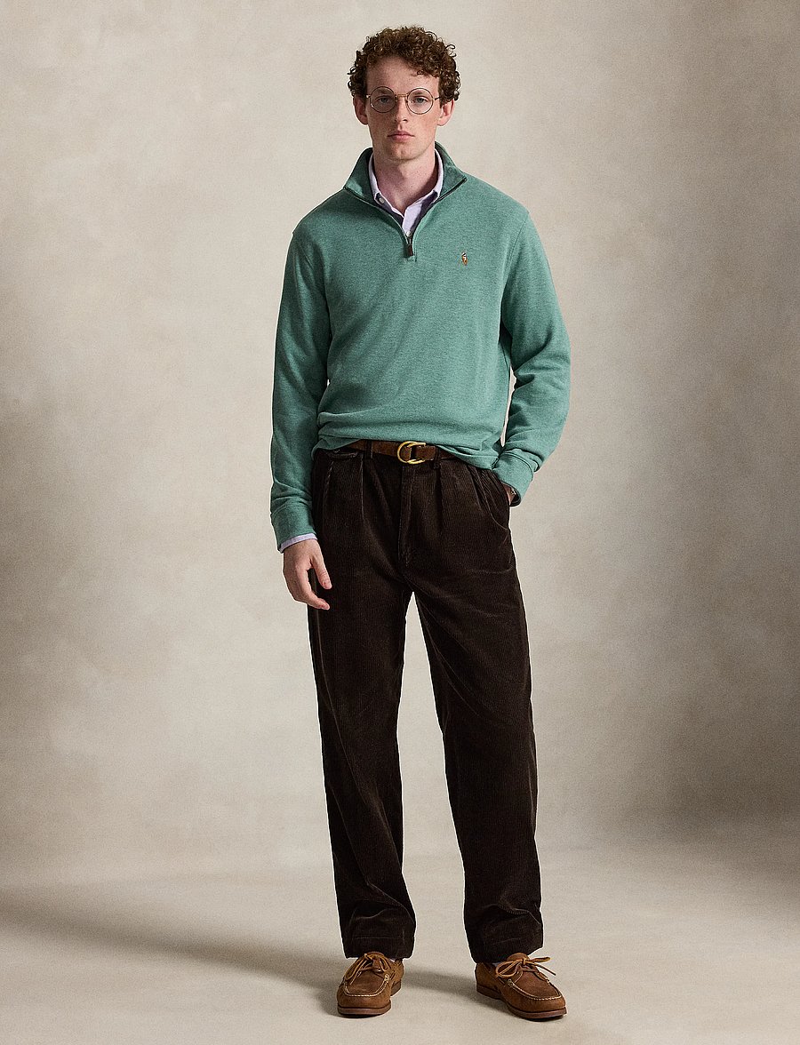 Polo Ralph Lauren - 40/1 DBL KNIT JACQ-KNT-PULLOVER - pullover mit halbem reißverschluss - pine heather - 4