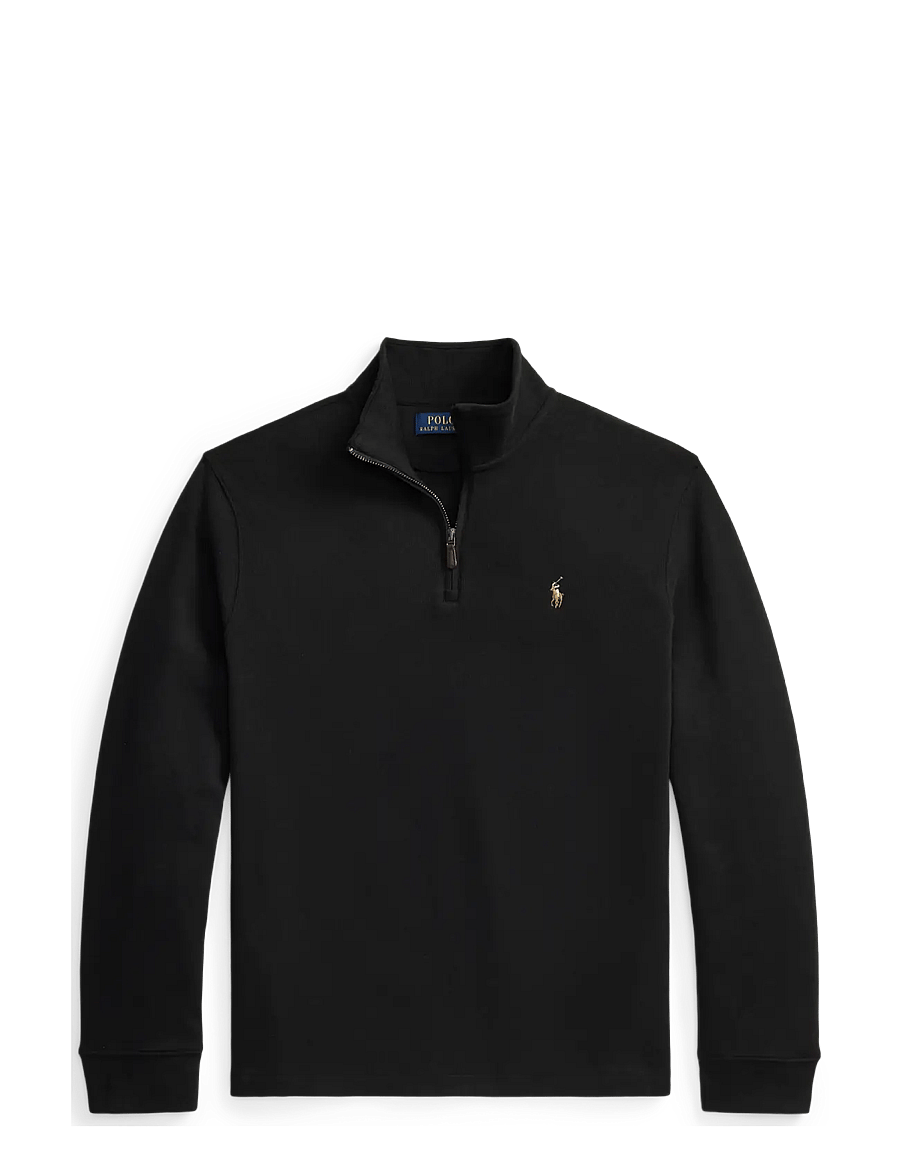 Polo Ralph Lauren - 40/1 DBL KNIT JACQ-KNT-PULLOVER - pullover mit halbem reißverschluss - polo black - 0