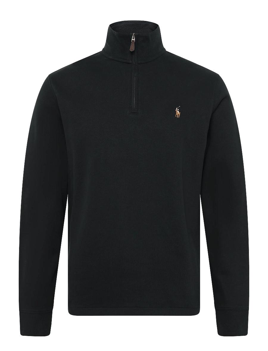 Polo Ralph Lauren - 40/1 DBL KNIT JACQ-KNT-PULLOVER - pullover mit halbem reißverschluss - polo black - 0