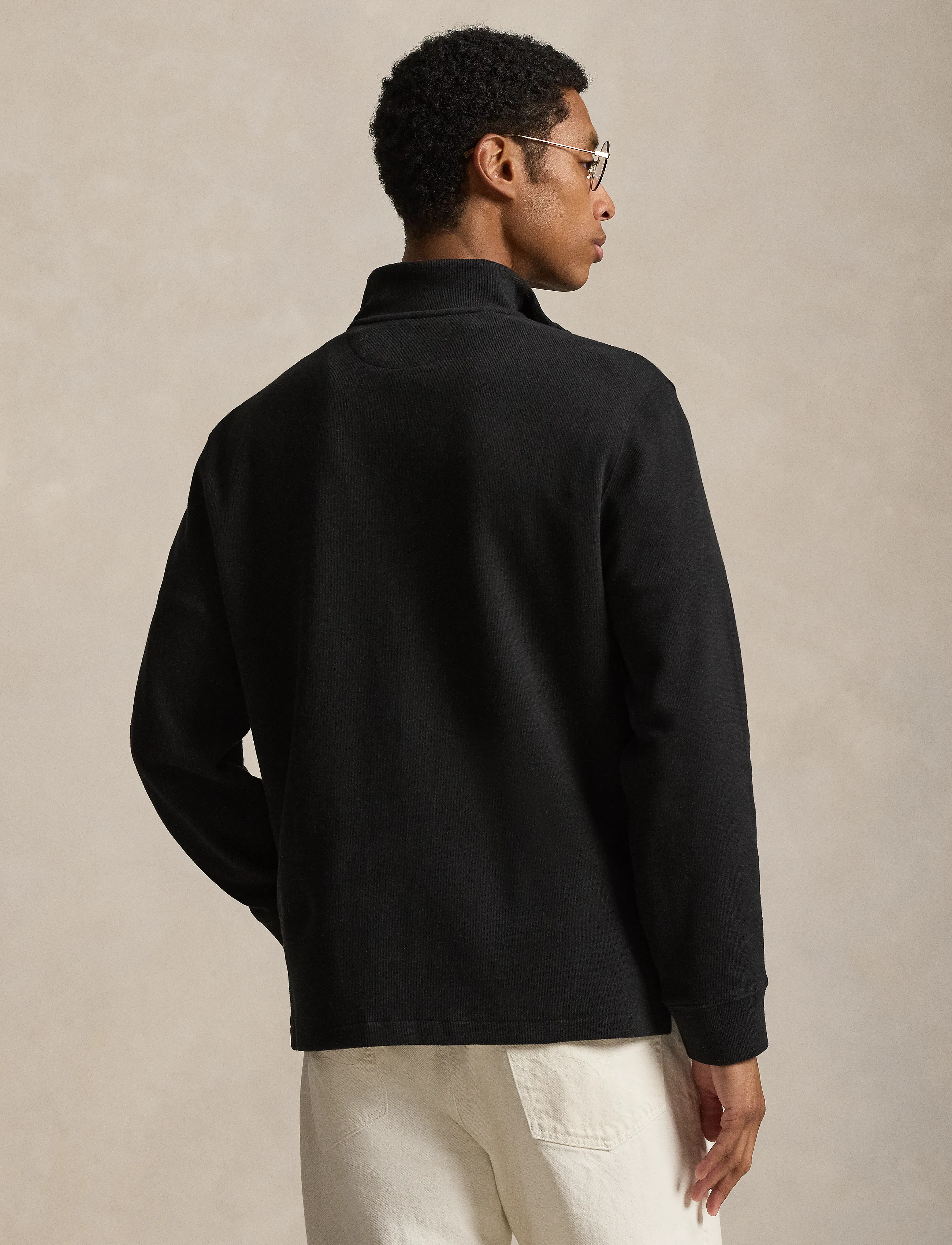 Polo Ralph Lauren - 40/1 DBL KNIT JACQ-KNT-PULLOVER - pullover mit halbem reißverschluss - polo black - 1