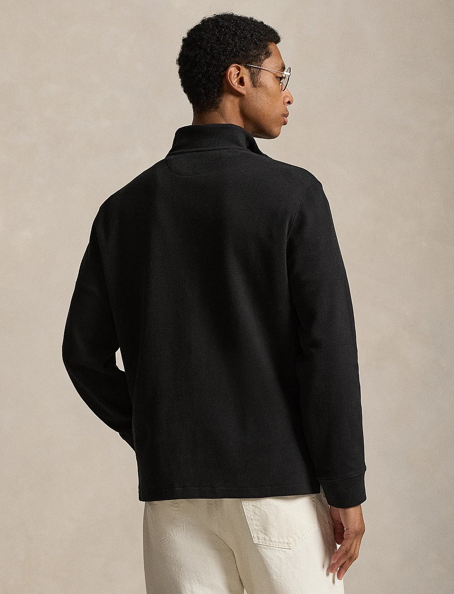 Polo Ralph Lauren - 40/1 DBL KNIT JACQ-KNT-PULLOVER - pullover mit halbem reißverschluss - polo black - 1