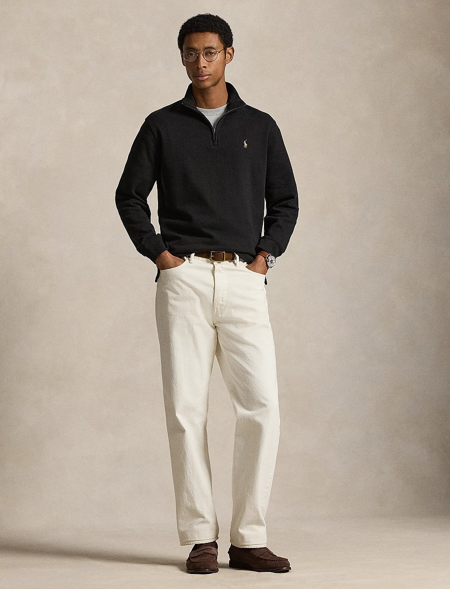 Polo Ralph Lauren - 40/1 DBL KNIT JACQ-KNT-PULLOVER - pullover mit halbem reißverschluss - polo black - 2