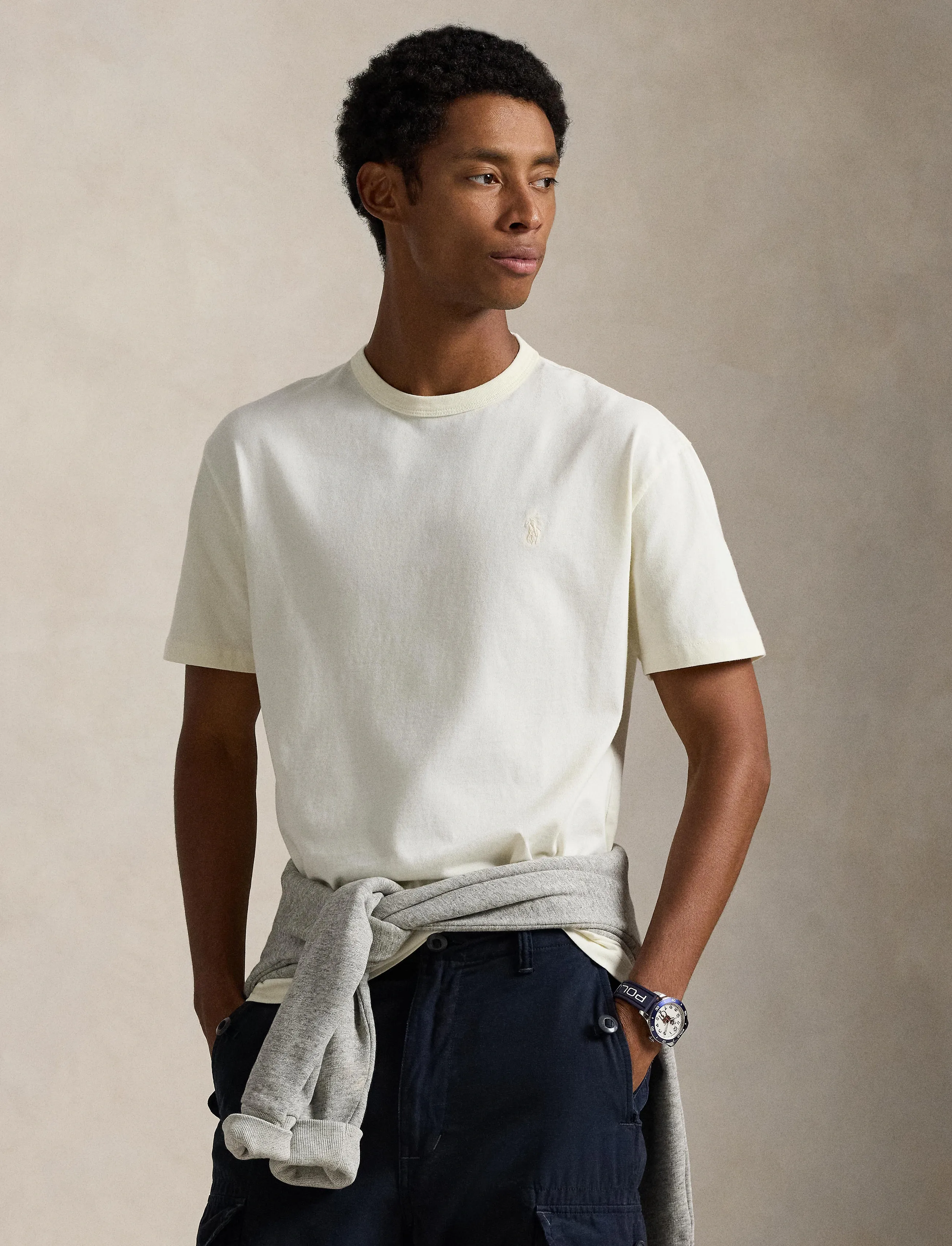 Polo Ralph Lauren - Classic Fit Garment-Dyed Jersey T-Shirt - kurzärmelig - clubhouse cream - 3